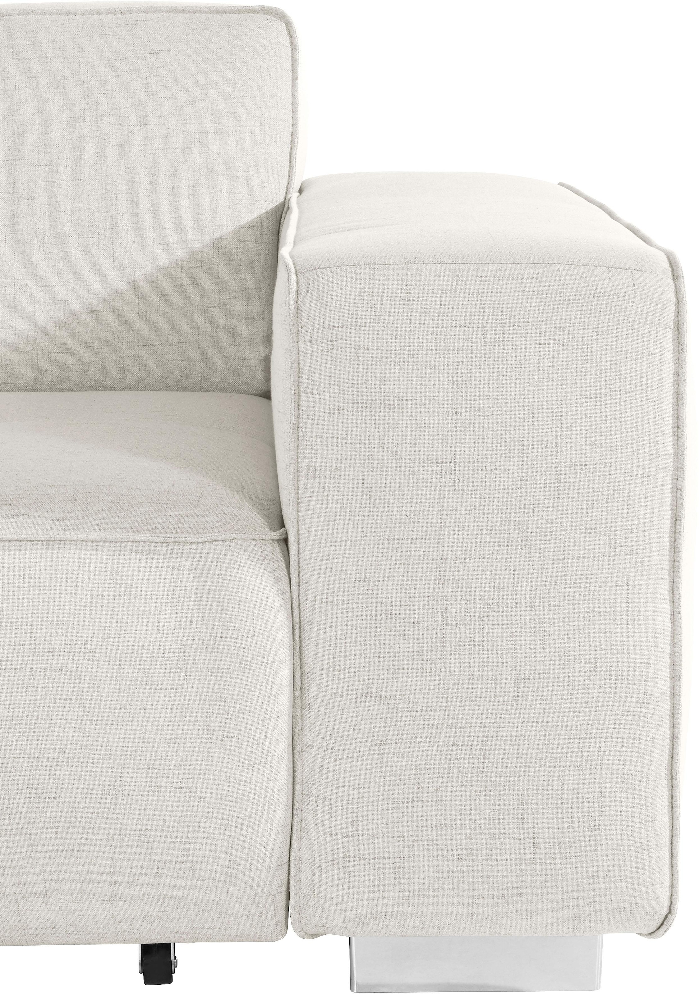 INOSIGN Canapé d'angle »Sapporo L-Form« wahlweise Bettfunktion oder Sitztiefenverstellung, Federkern