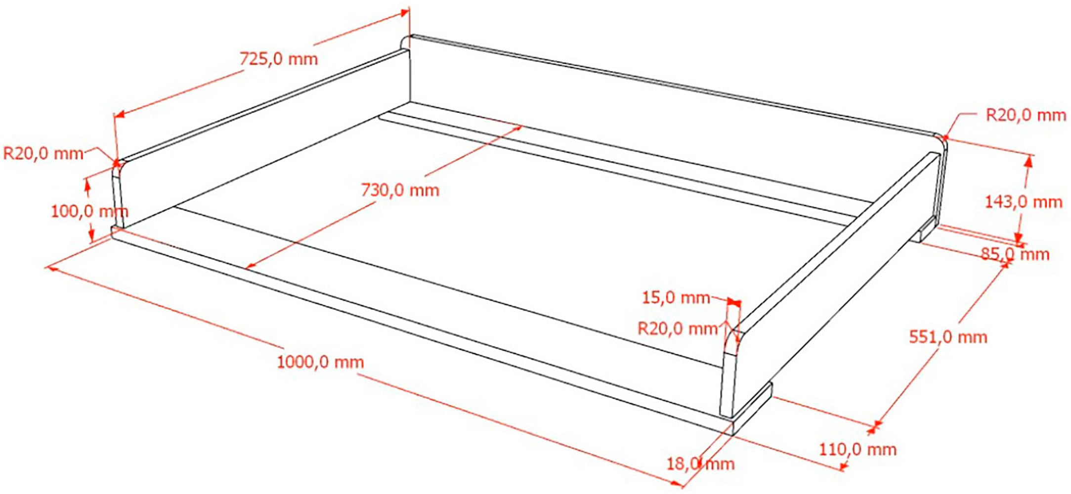 Vipack Commode à langer »Ilyas, gradliniges Design und grosser Wickelfläche« 3 grosse Schubladen, pflegeleichte Oberfläche in Dekor Nussbaum 100 cm