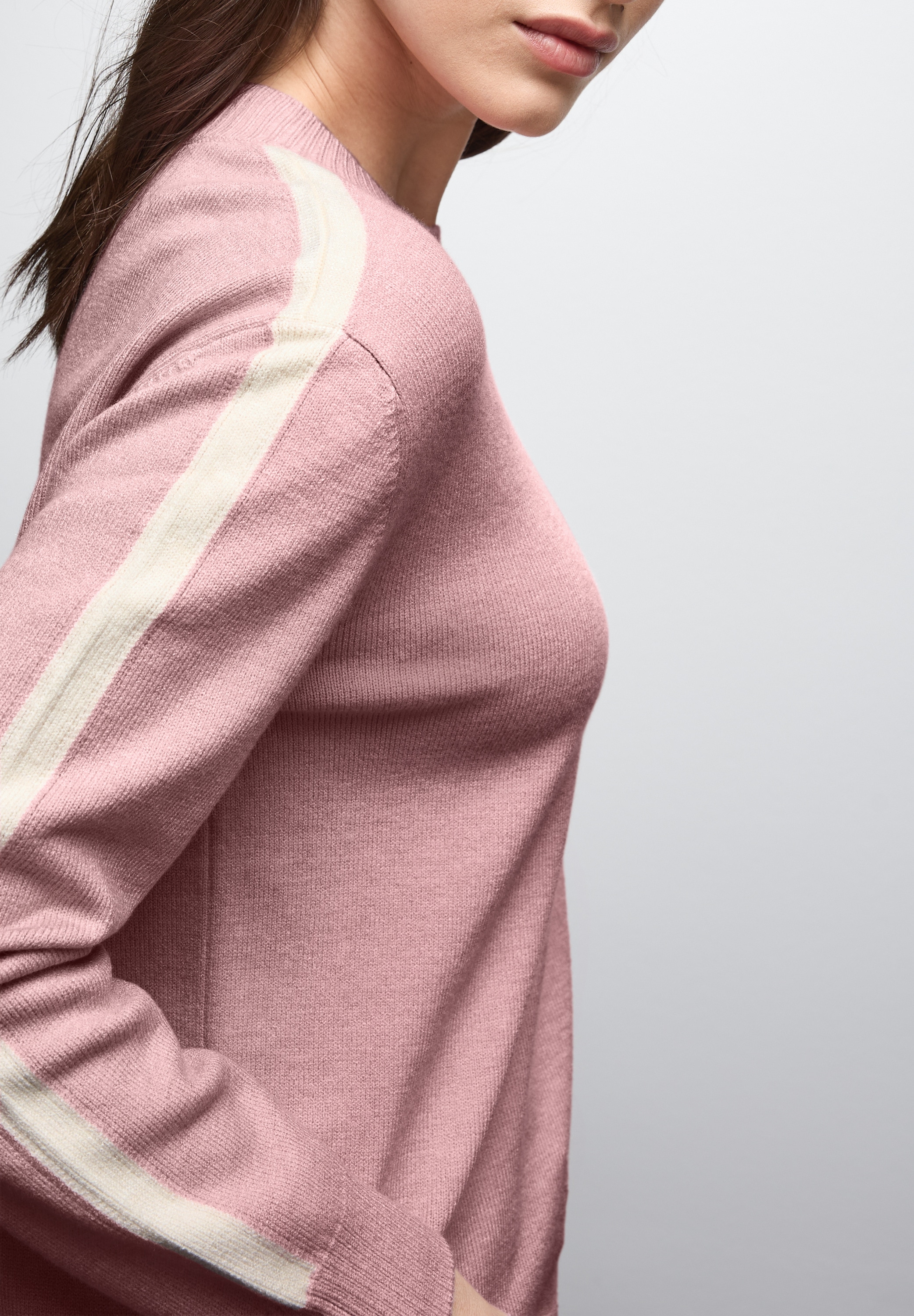 STREET ONE Pull à col rond mit Rippbündchen