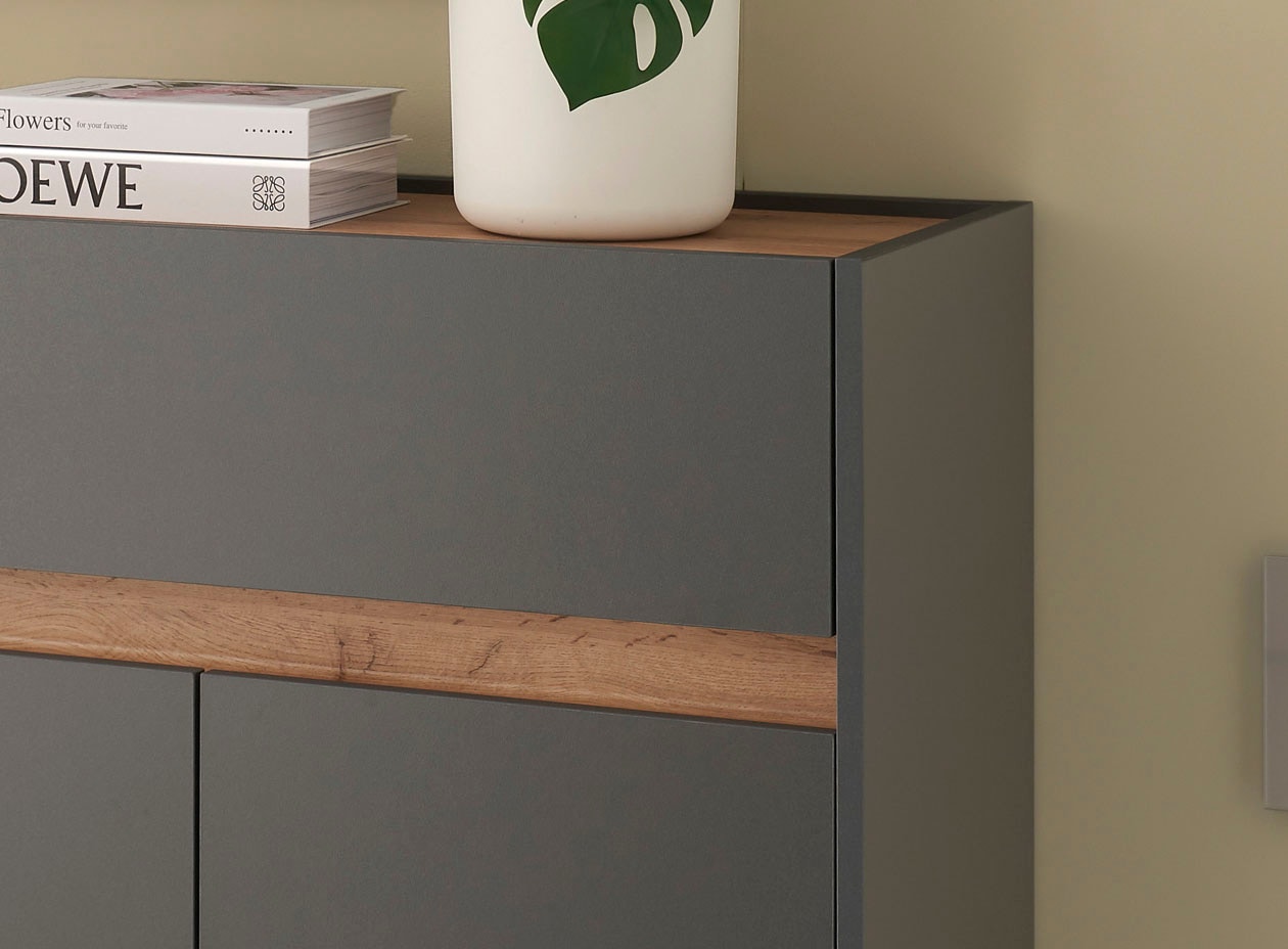 INOSIGN Schuhschrank »City/Giron, modernes Schuhregal, Schrank für 16 Schuhe, Schuhkommode« eine Schublade und vier Schuhfächer, viel Stauraum, 93 cm breit