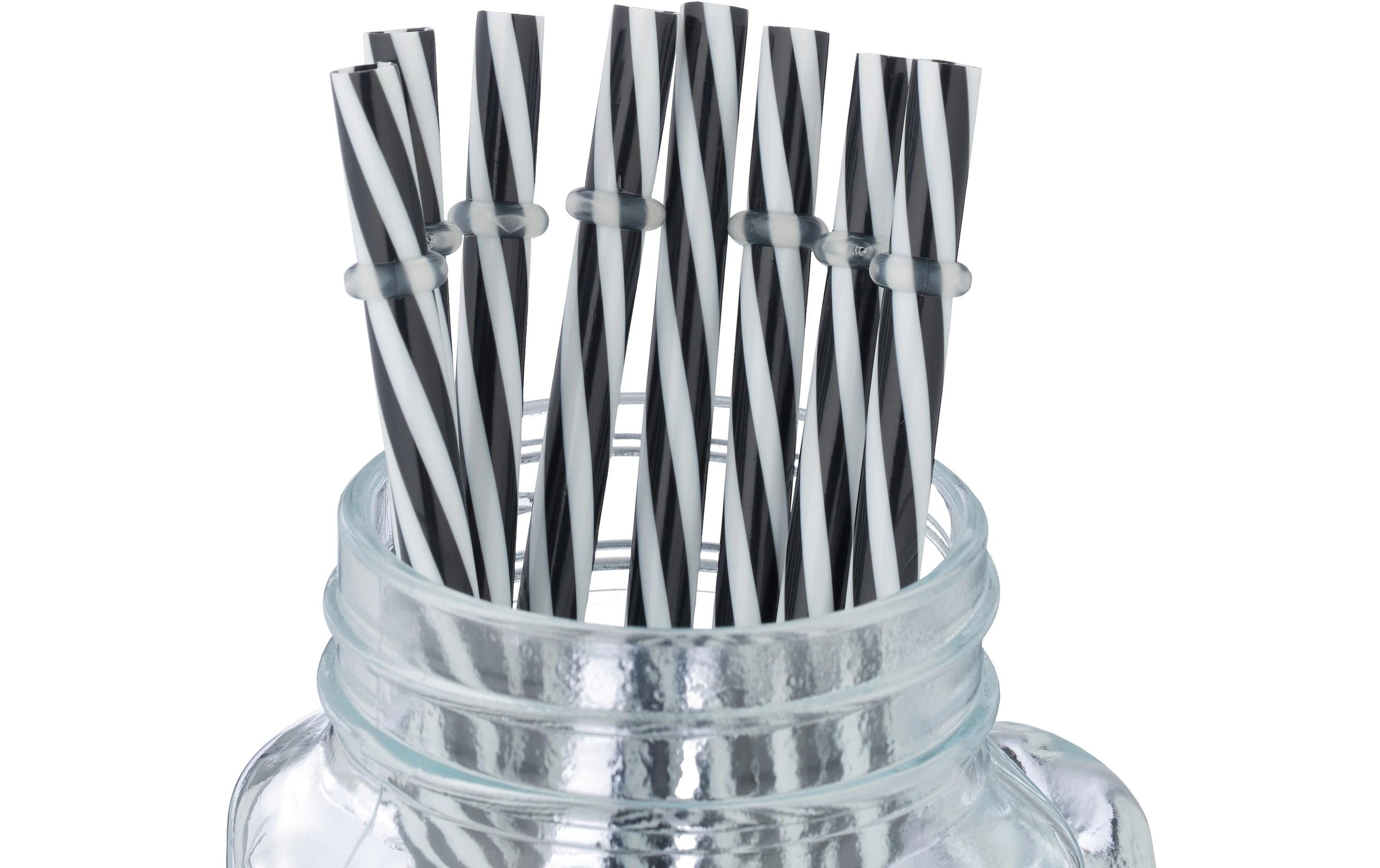 relaxdays Set de verres »Summer 500 ml, 8 Stück, Schwarz/Transparent/Weiss«