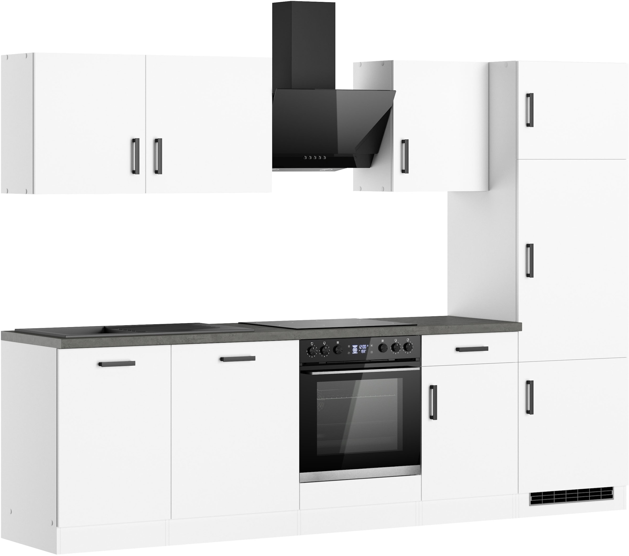 KOCHSTATION Kitchenette »KS-Toronto« Largeur 280 cm, option avec appareils HANSEATIC E