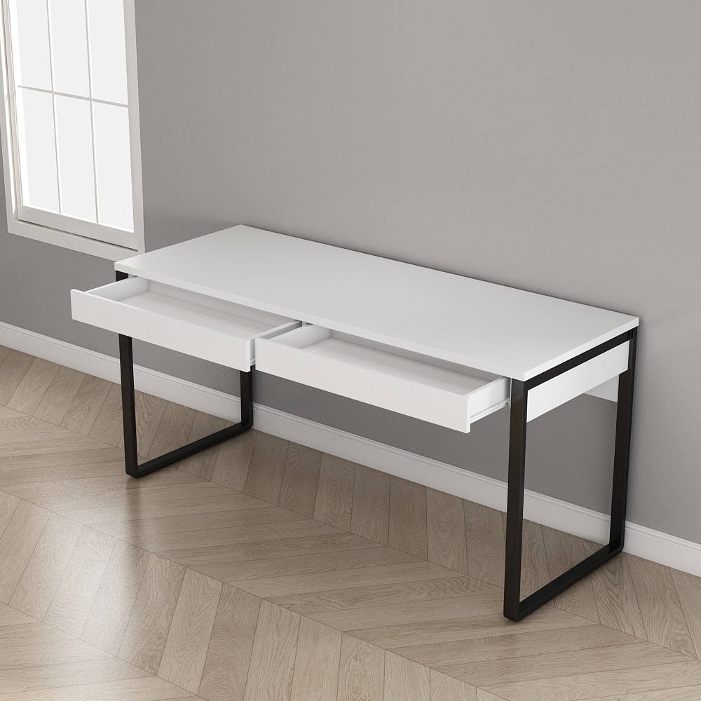 GOODproduct Schreibtisch »Moid, Computertisch im modernen Design,« Breite 120/140/160 cm, mit Metallbeinen & Schublade