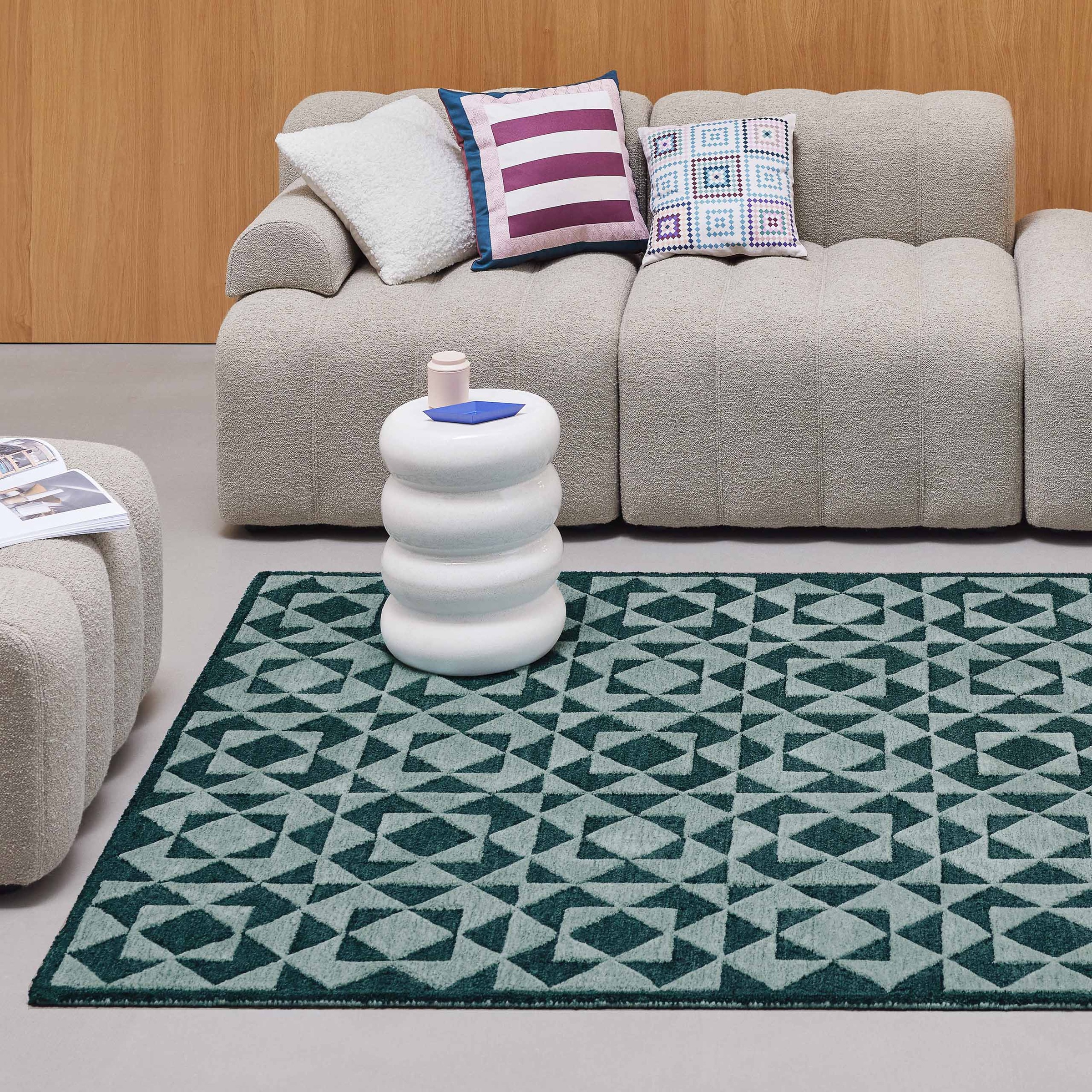 Wecon home Tapis »Downtown« Rectangulaire 10 mm Höhe handgefertigt, pflegeleicht, Fasermix, Wohnzimmer, Schlafzimmer