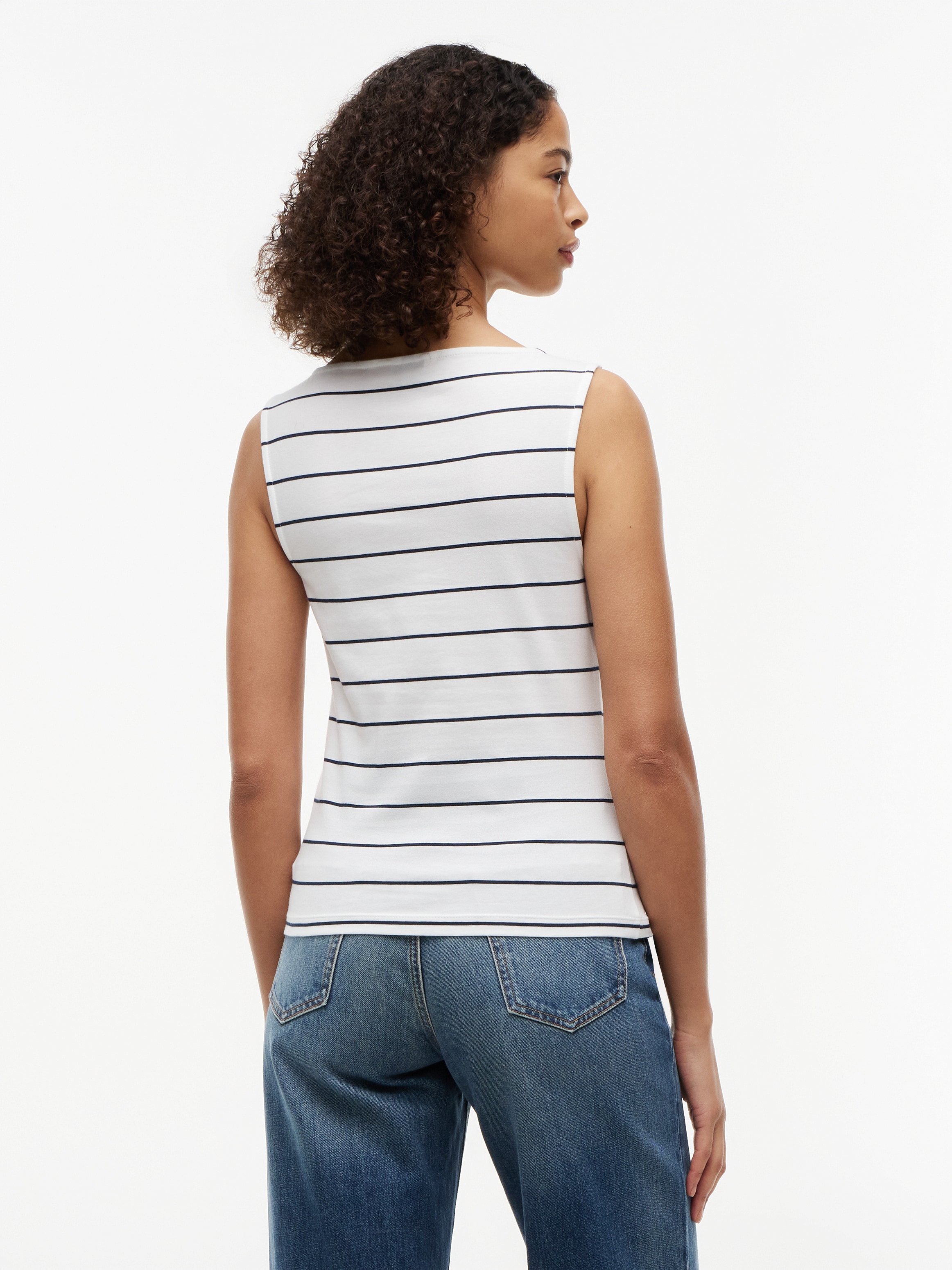 Tommy Hilfiger Débardeur »CLASSIC SCRIPT BOAT-NK TOP« Baumwollmischung, U-Boot Ausschnitt