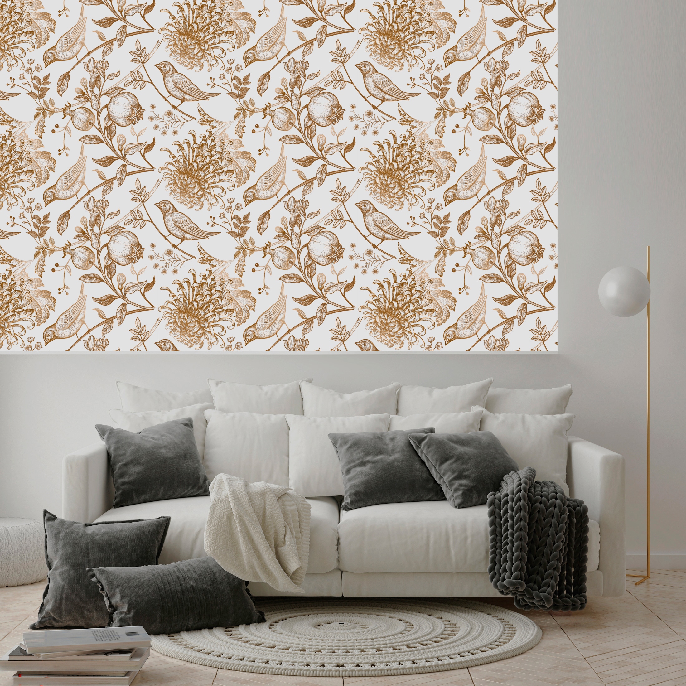 queence Vinyltapete »Jella« Motiv | bedruckt | botanisch | geblümt | gemustert | natürlich glatt 90x250cm, selbstklebend, kinderleichte Anbringung, , Sticker