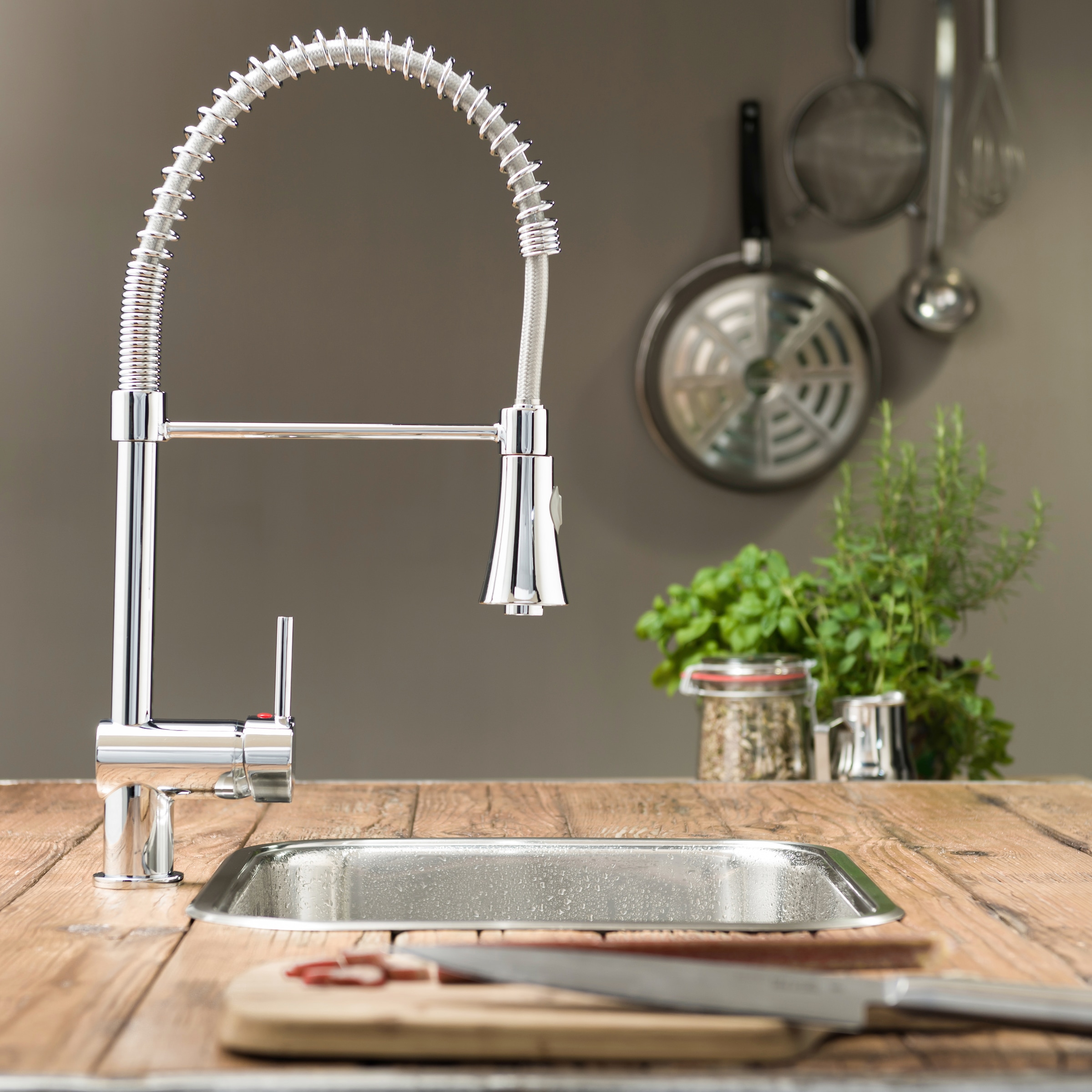 Schütte Spültischarmatur »CORNWALL« Niederdruck Armatur Küche, Wasserhahn ausziehbar, Mischbatterie, Chrom