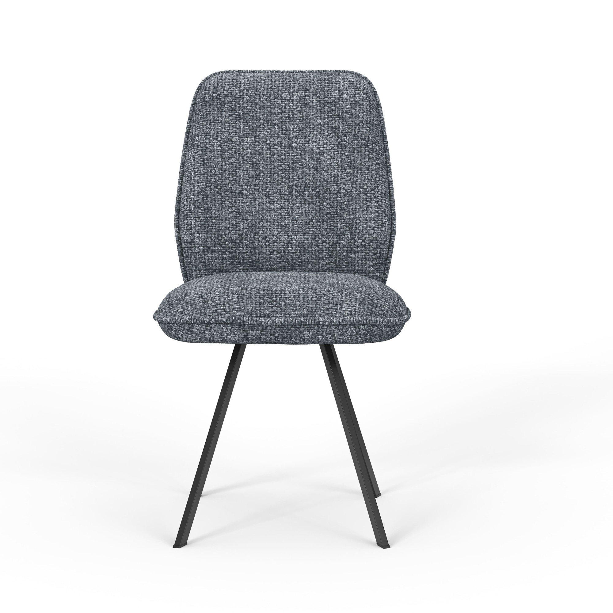 Home affaire Esszimmerstuhl »Mily Essstuhl, Wohnstuhl, Polsterstuhl, 4-Fussstuhl« (Set;Jugendliche) 2 Stk.mit schwarz pulverbeschichteten Metallbeinen, gepolstert, modern