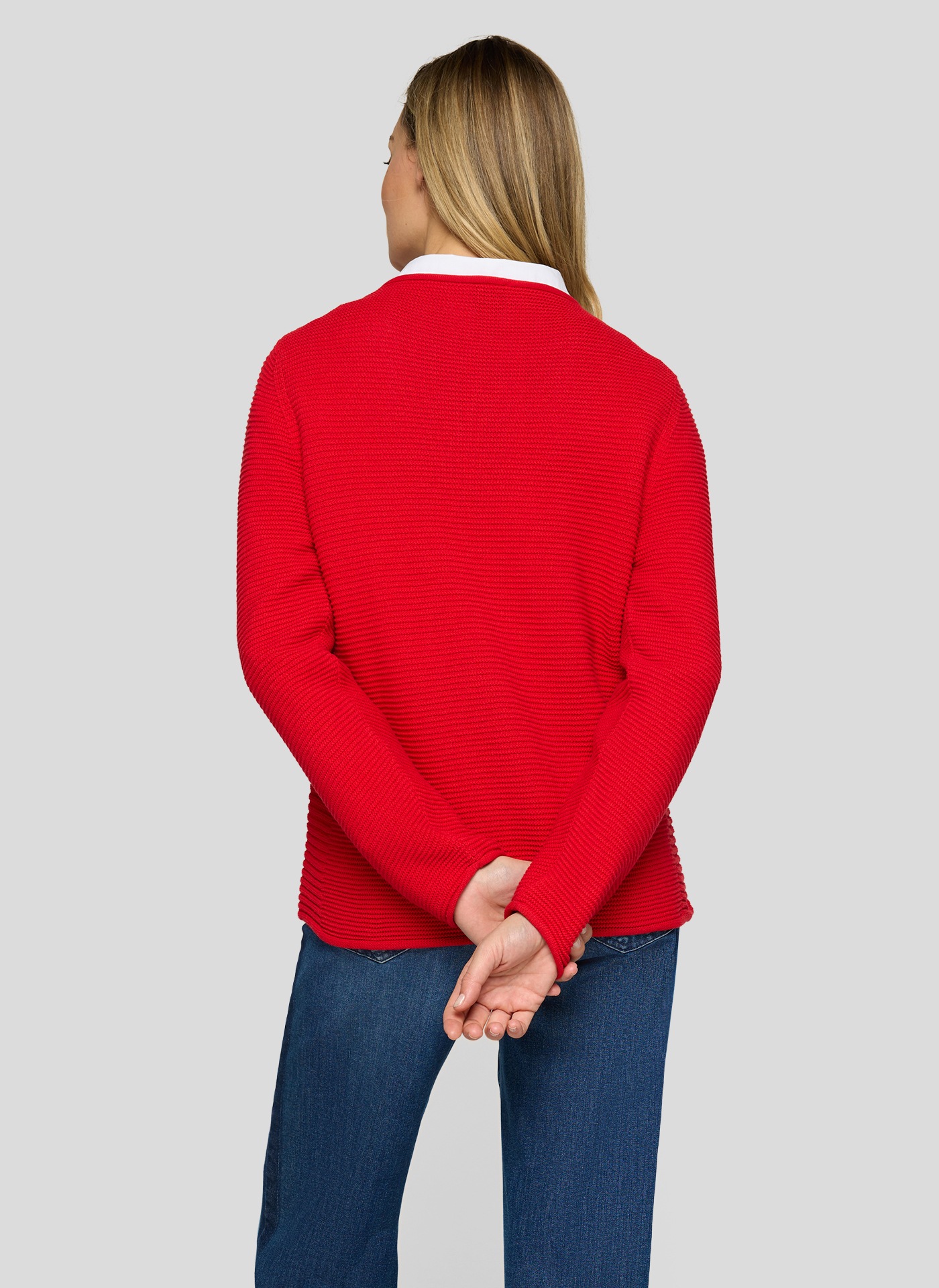 Rabe Pull en tricot en motif côtelé à rayures