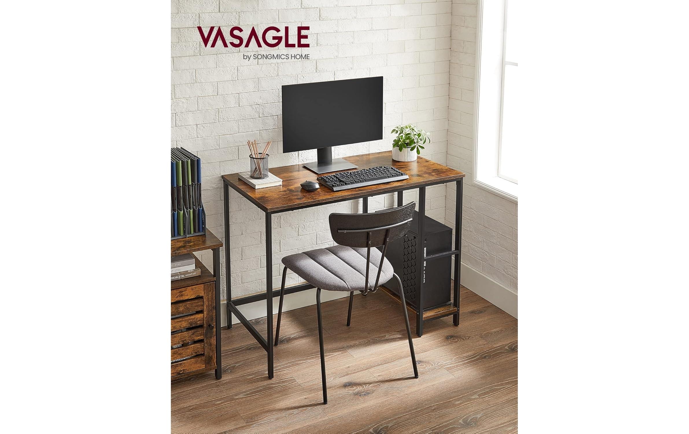 VASAGLE Schreibtisch »Braun/Schwarz 100 x 50 cm«