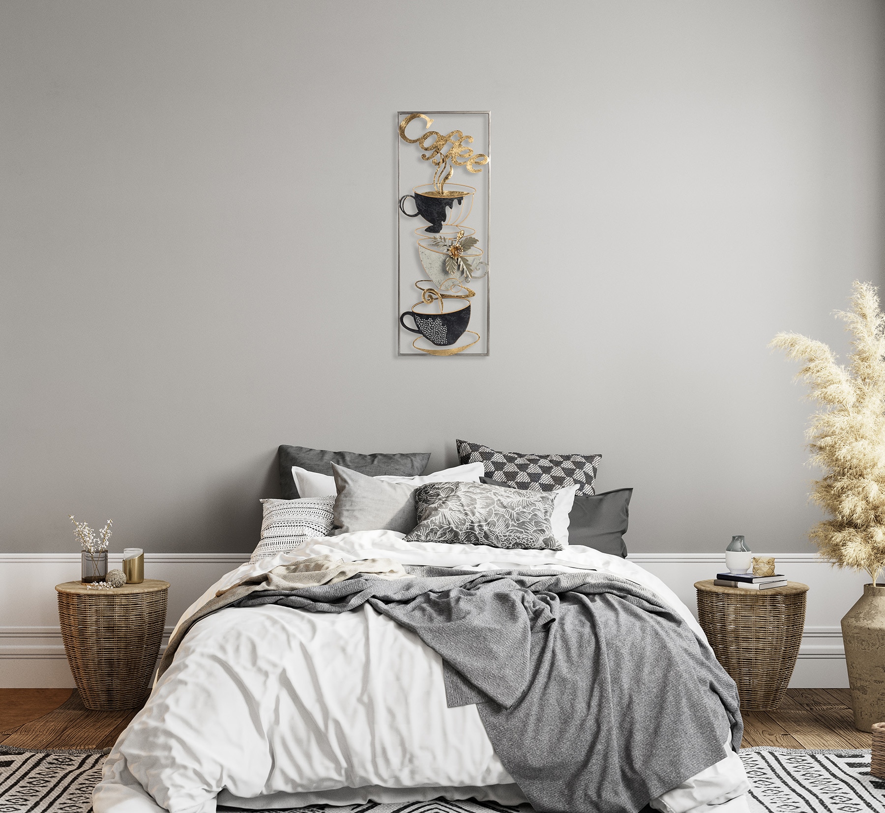 Bönninghoff Tableau métallique »KAFFEE 29x74 cm – Deko modern« Boissons | Café | Images de café Décoration murale