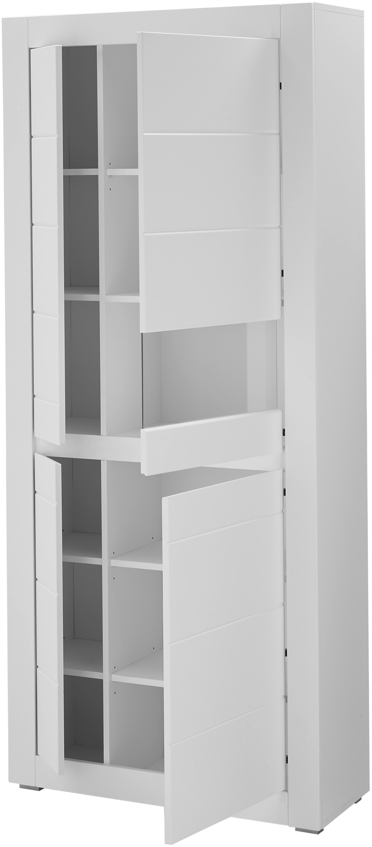 Home affaire Meuble mural »Anbauwand in Weiss Matt, Wohnzimmer-Set mit austauschbarer Blende« Set, 3 cuis tlg.