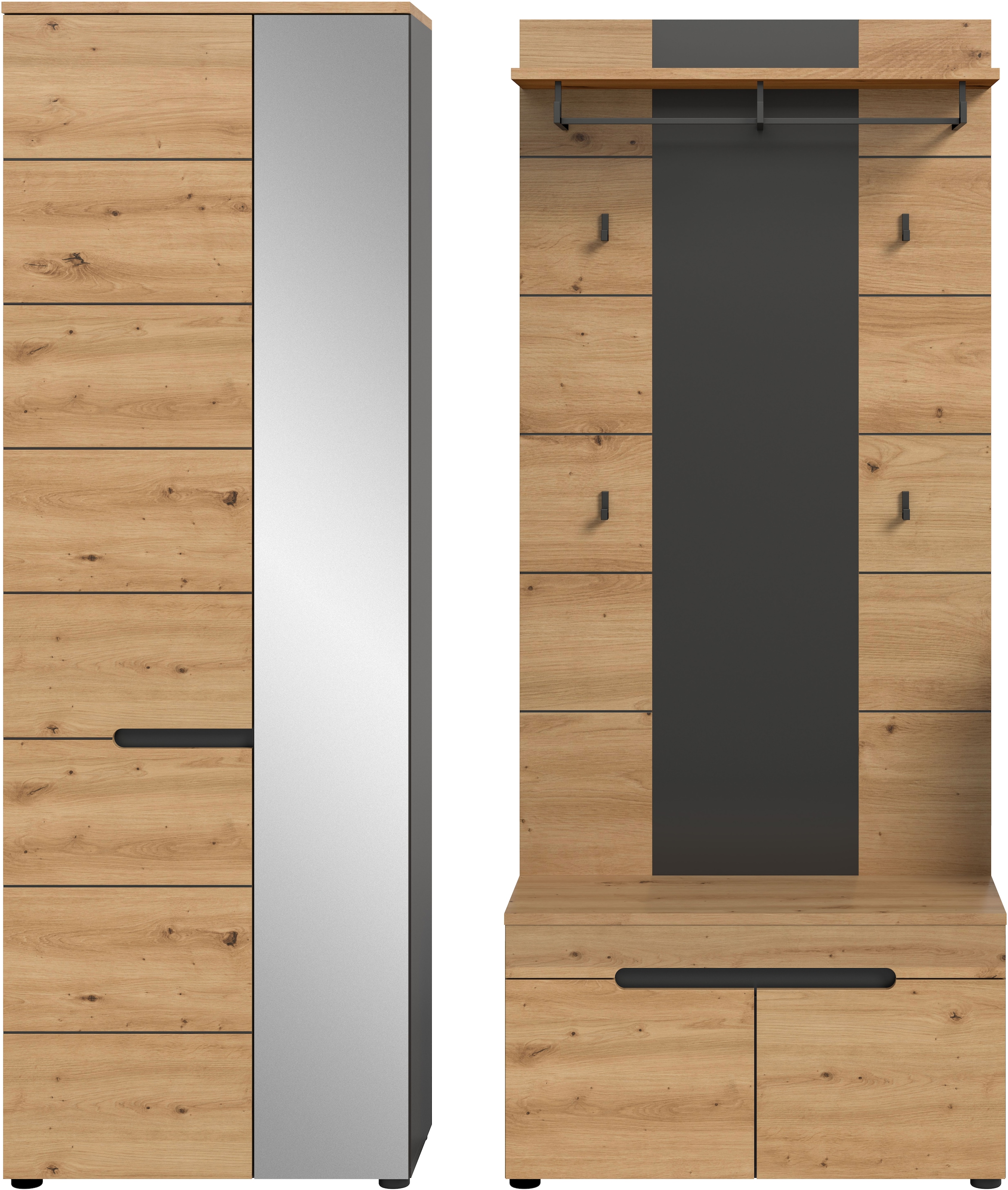 INOSIGN Ensemble de vestiaires »REHAT, TOPSELLER!, 3-teilig, Breite 160 cm, individuell erweiterbar« Set, bestehend aus: Garderobenschrank, Sitzbank und Paneel, 3 cuis tlg.