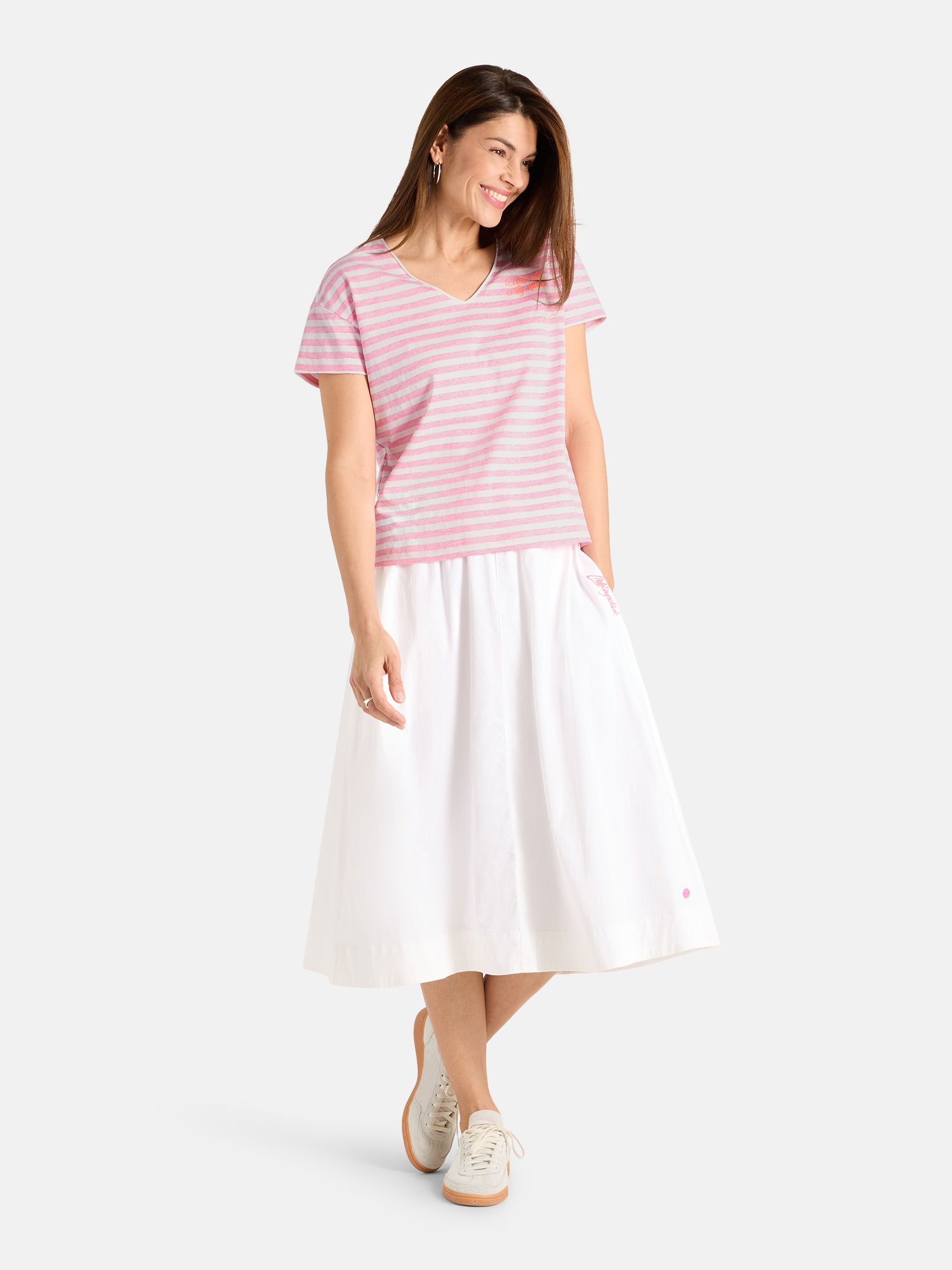 Lieblingsstück T-Shirt »DollyL« mit Rückenprint, V-Ausschnitt, gestreift