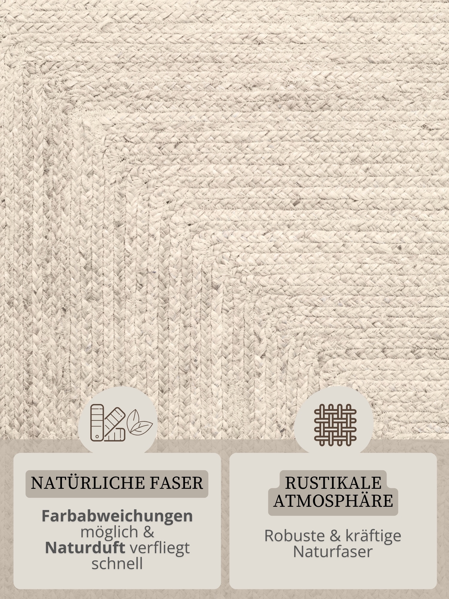 HANSE Home Tapis »Juteteppich Teppich Juno« Rectangulaire 9 mm Höhe jute, forme, fait main, tapis de salon, tapis naturel, salon