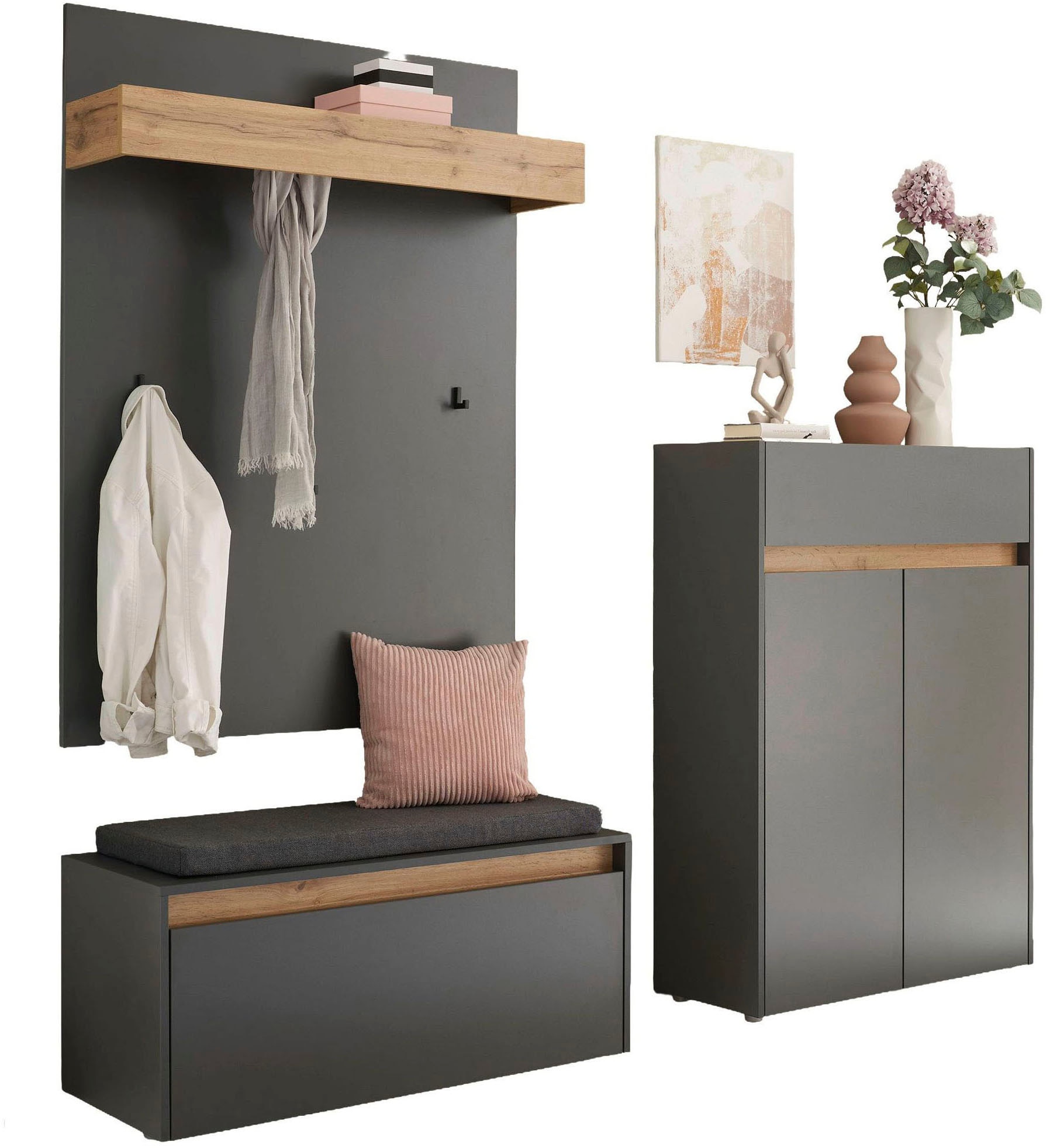 Home affaire Ensemble de vestiaires »City/Giron, moderne Garderobe, viel Stauraum, ca. 24 Schuhe« Set, 3 cuis tlg.