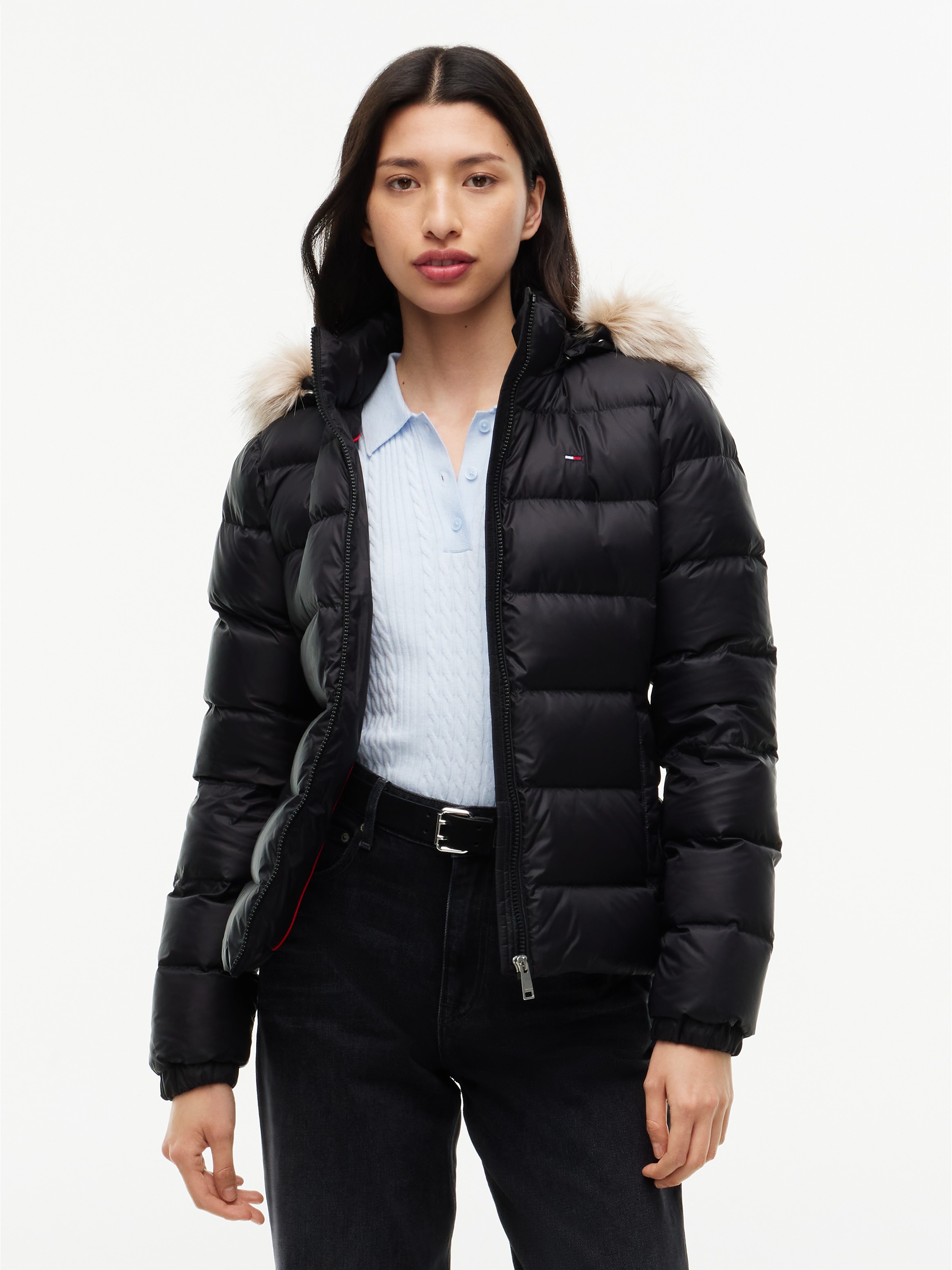 Tommy Jeans Steppjacke »TJW BASIC HOODED DOWN JACKET EXT« mit Kapuze mit Logostickerei