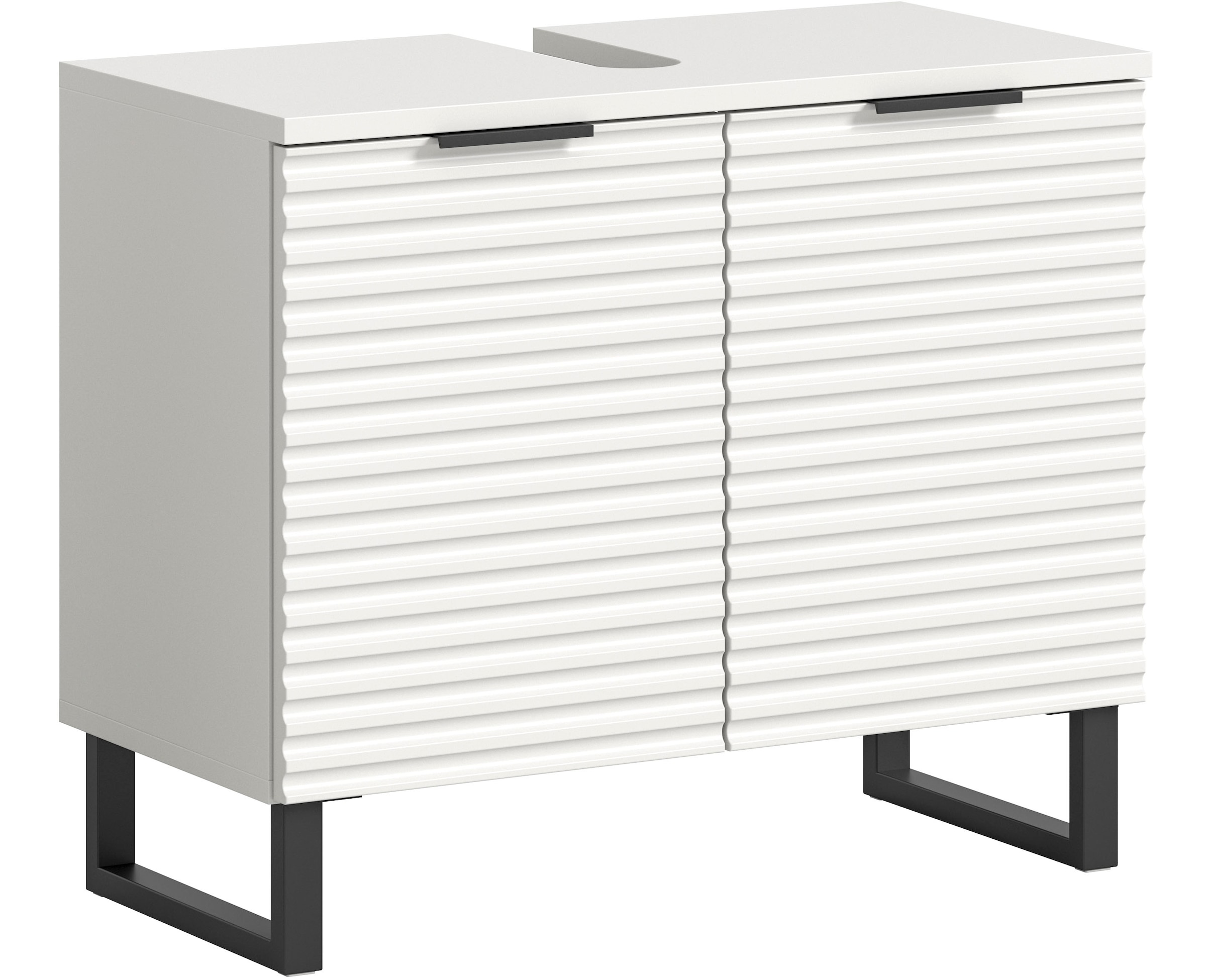 welltime Armoire sous lavabo »Litica, Breite 70 cm, inkl. Siphonausschnitt, 1 Einlegeboden, 2 Türen« Badschrank, Waschbeckenschrank, Badezimmer, Bad-Möbel