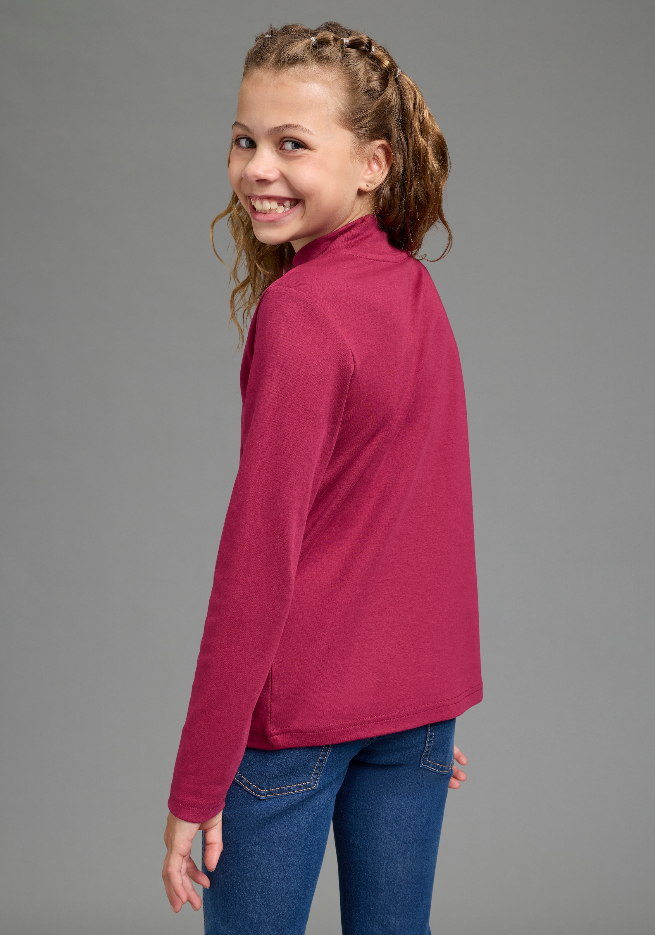 H.I.S T-shirt à manches longues »2er Packung Shirts in Interlockware, kurze Form« Paquet, 2,  10 : à manches longues, col roulé et encolure ronde, uni