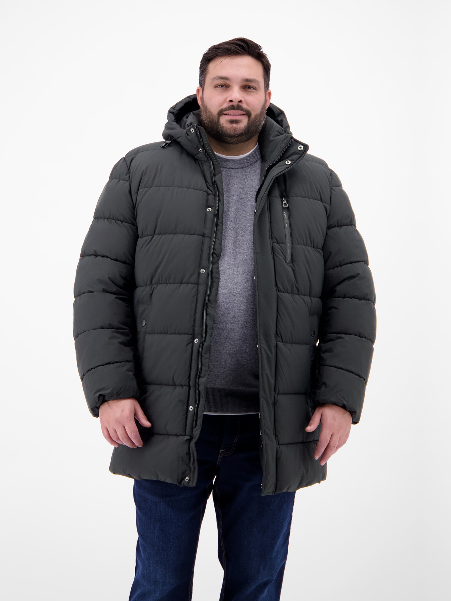 LERROS Veste d'hiver »LERROS Herren Steppjacke in Grossen Grössen« mit Kapuze Wasser- und windabweisend, atmungsaktiv