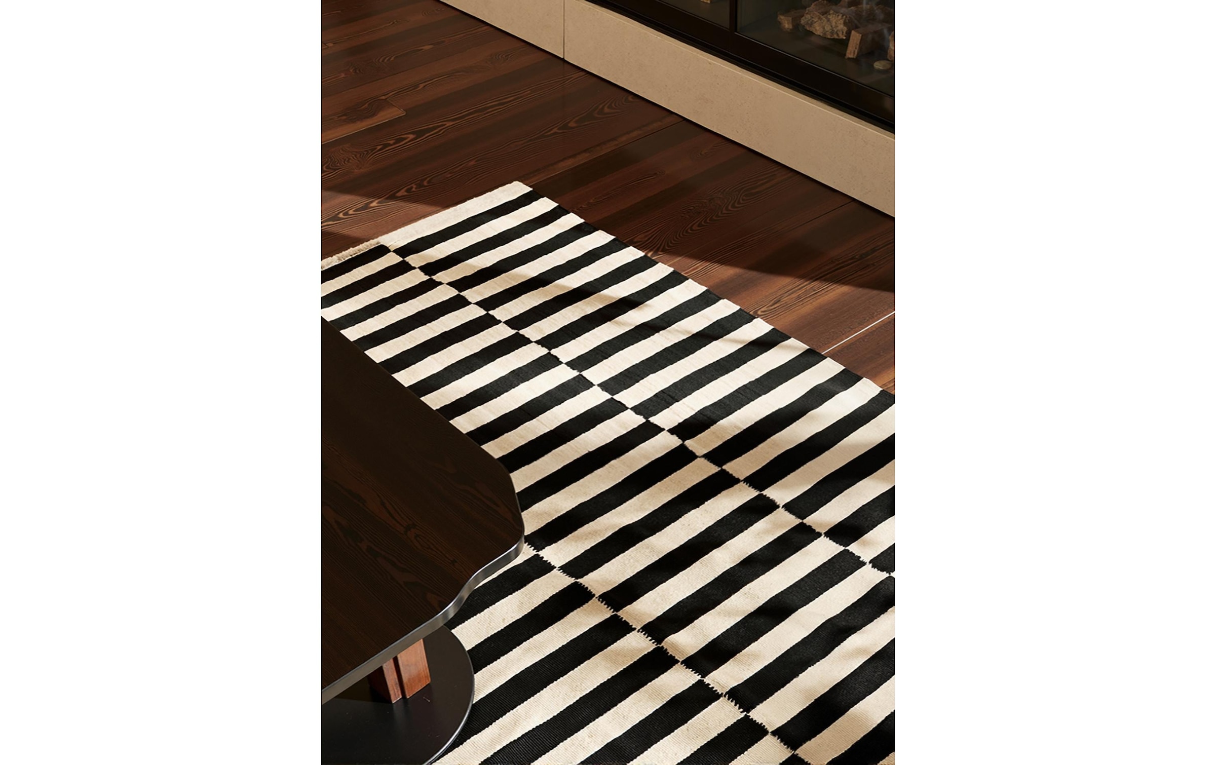 HANSE Home Teppich »Vika , schwarz-weiss« rechteckig 5 mm Höhe Handgewebt, Wolle, Natur, Läufer, Wohnzimmer, Schlafzimmer, Streifen