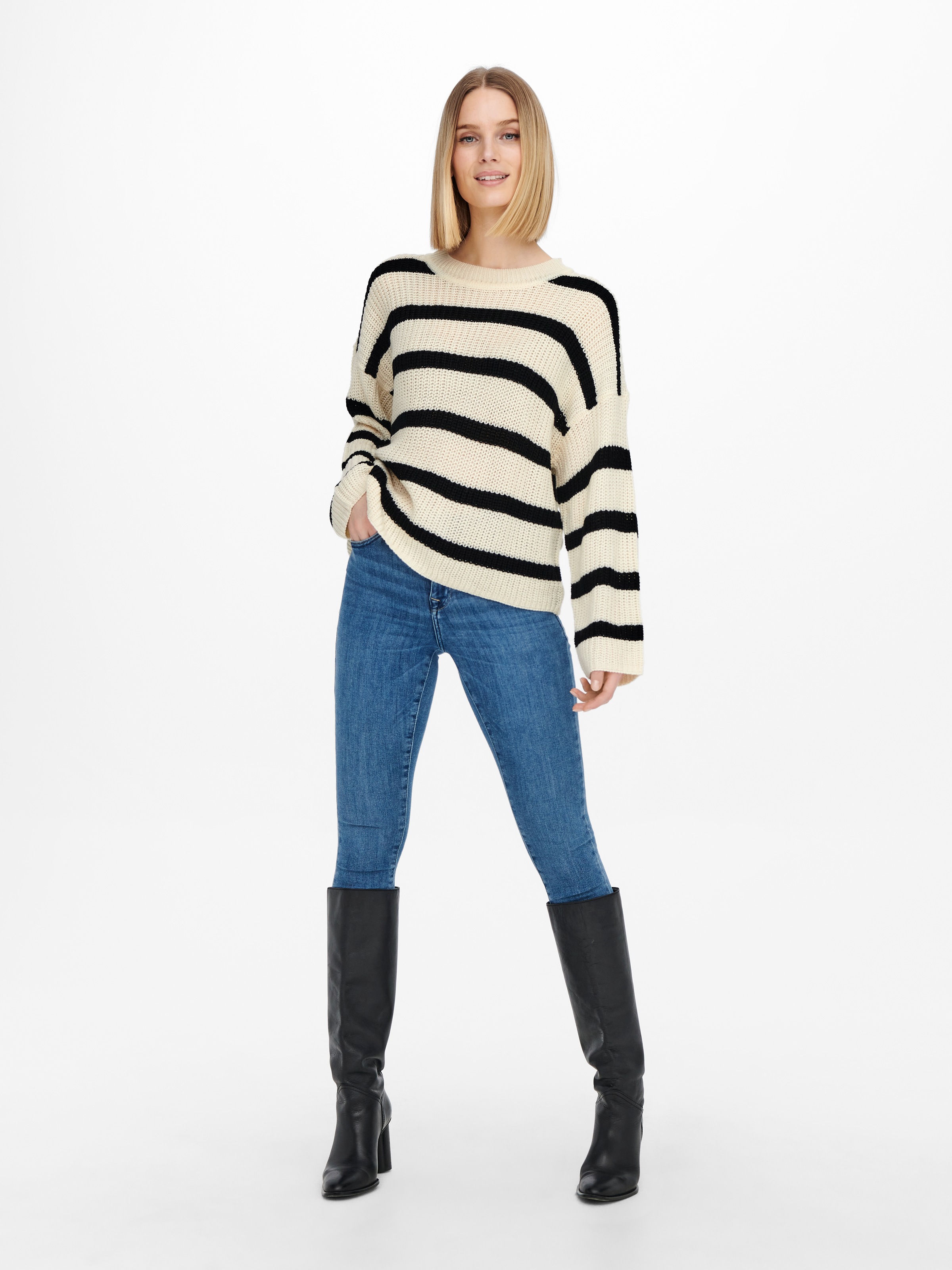 JDY Pull en tricot »JDYJUSTY L/S STRIPE PULLOVER KNT NOOS«