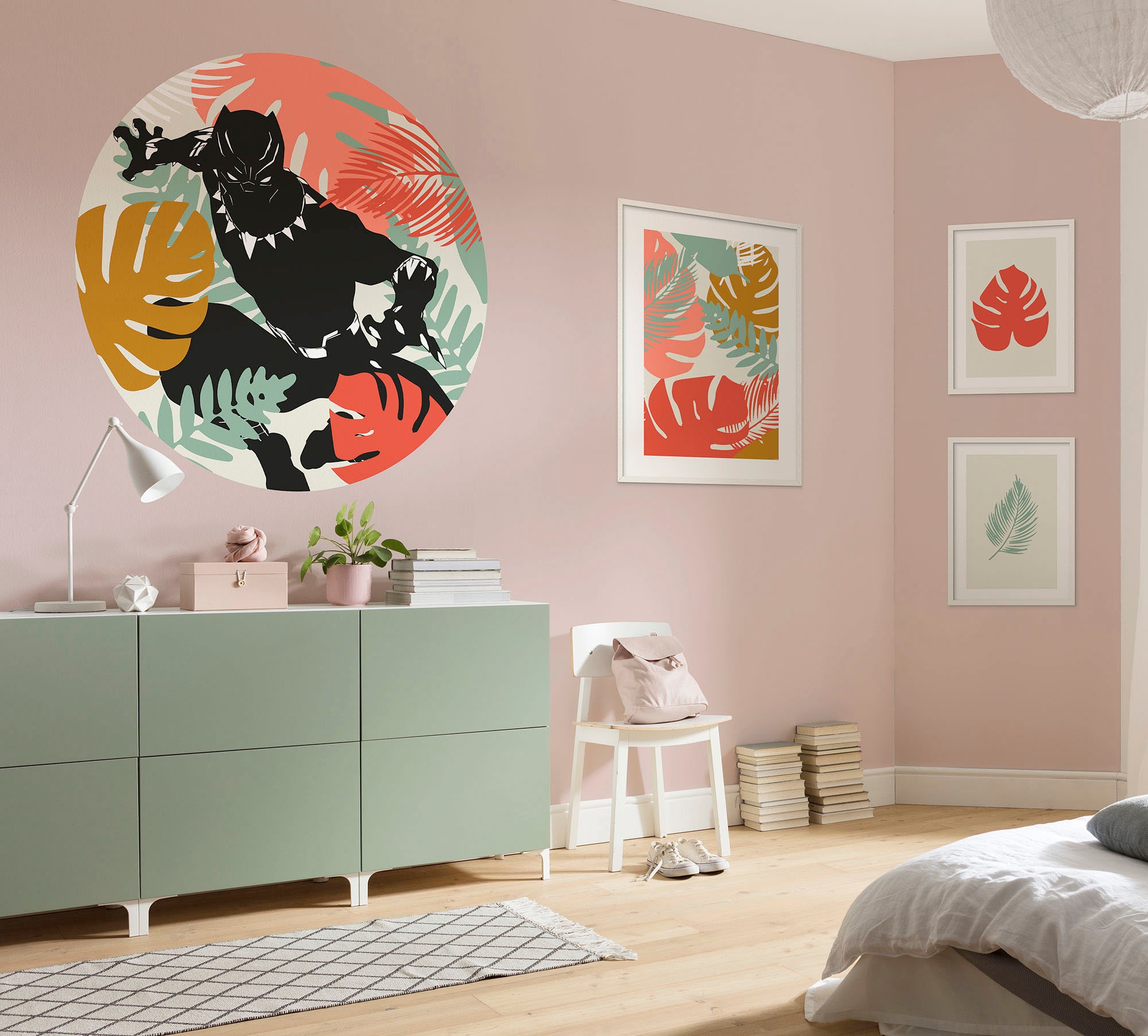 Komar Image »Winter Tropics Black Panther Plants« 1 cuis tlg. Wandbild zur Dekoration im Kinderzimmer - ohne Rahmen