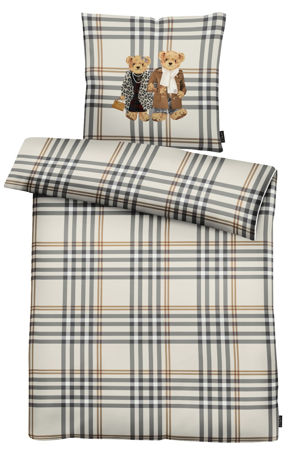 APELT Bettwäsche »John« 2 Bettwäsche-Set mit Reissverschluss, Baumwoll-Satin, Digitaldruck