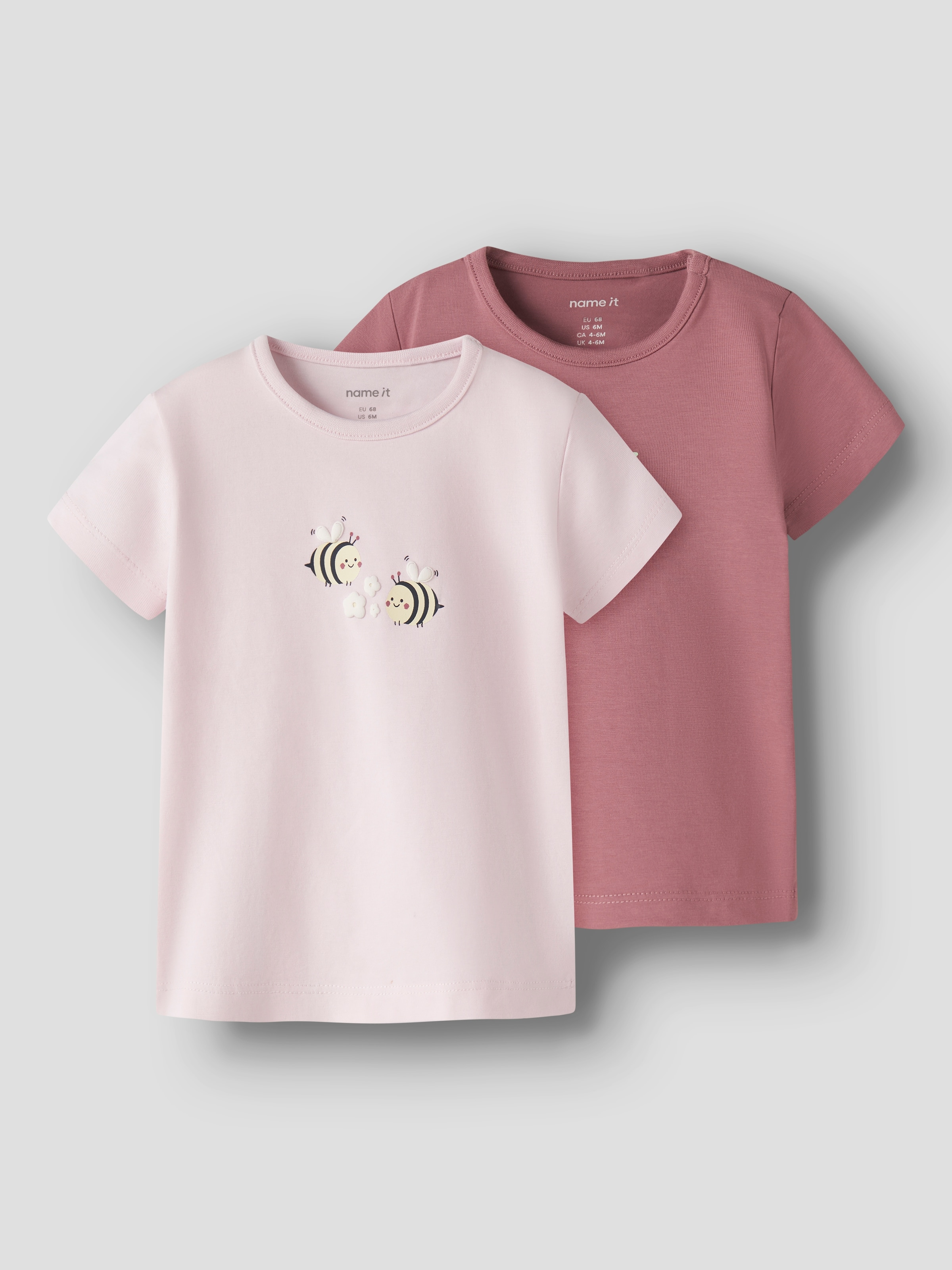 Name It Rundhalsshirt »NBFVUBIE 2P SS TOP BOX« Packung, 2 Baumwollmischung, regular fit