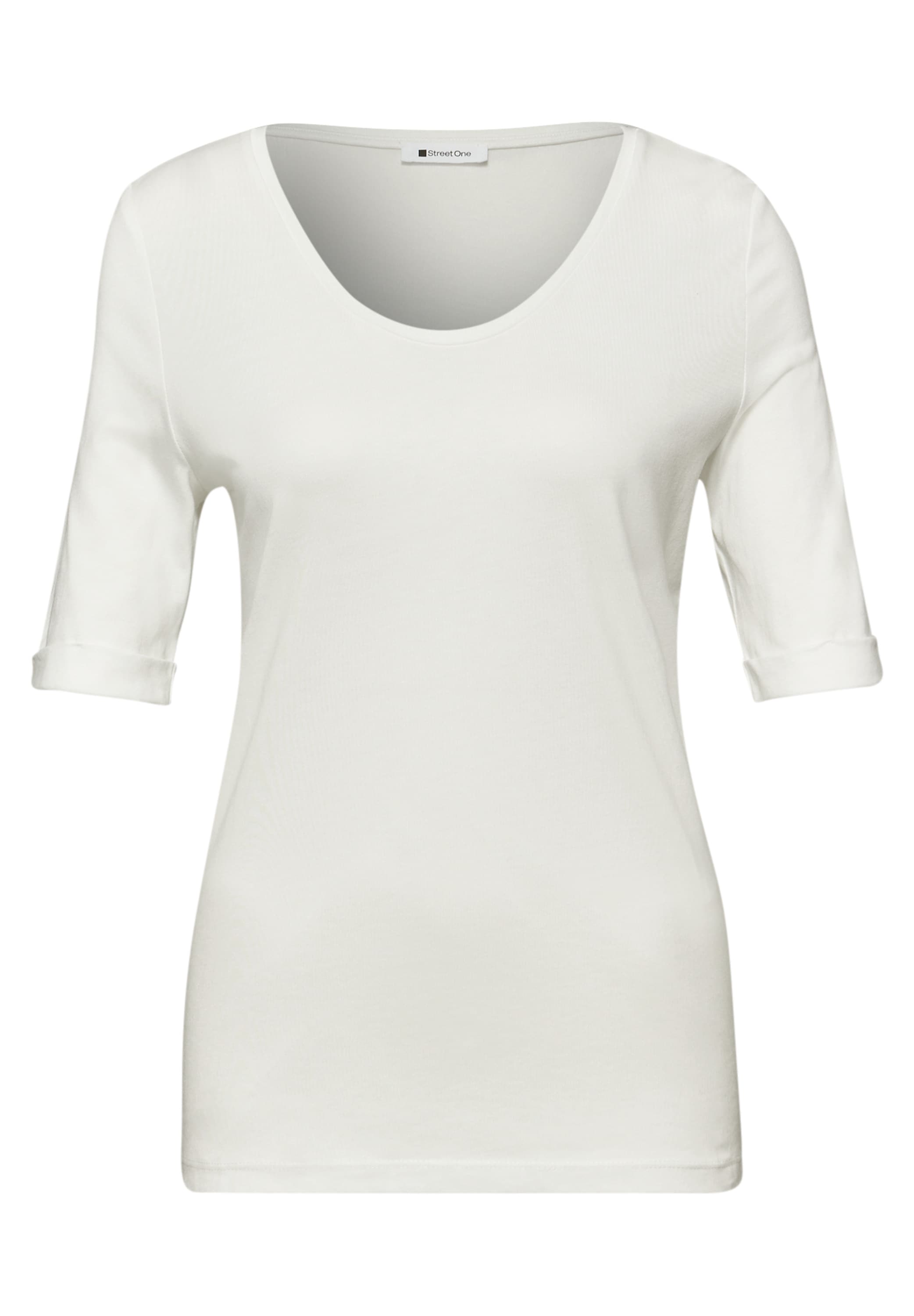 STREET ONE Shirt à col rond Halbarm mit Turn-up