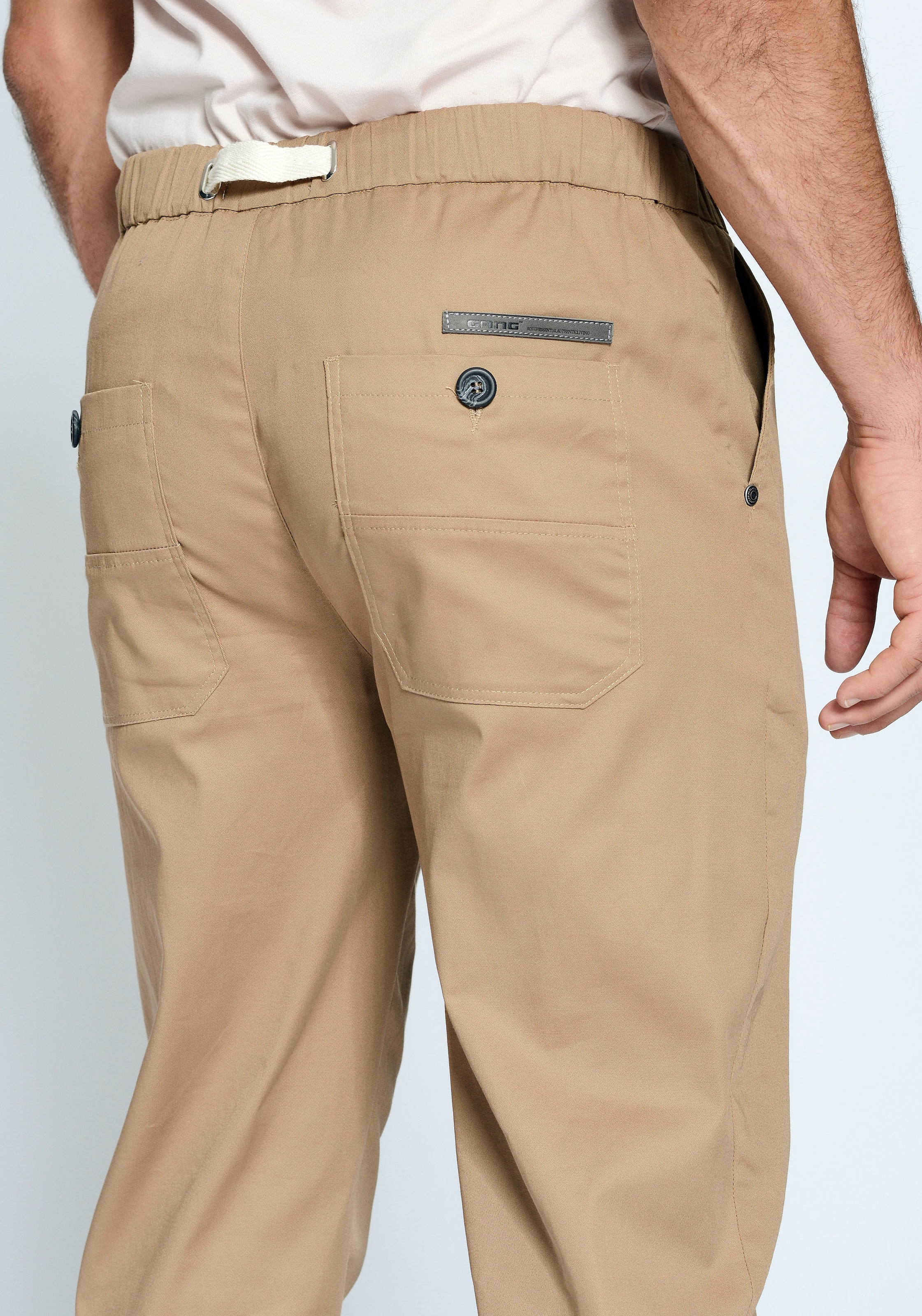 GANG Chinohose »94SANTO JOGGER«  Jogger Style mit Gummizug und Tunnelzug-Verschluss