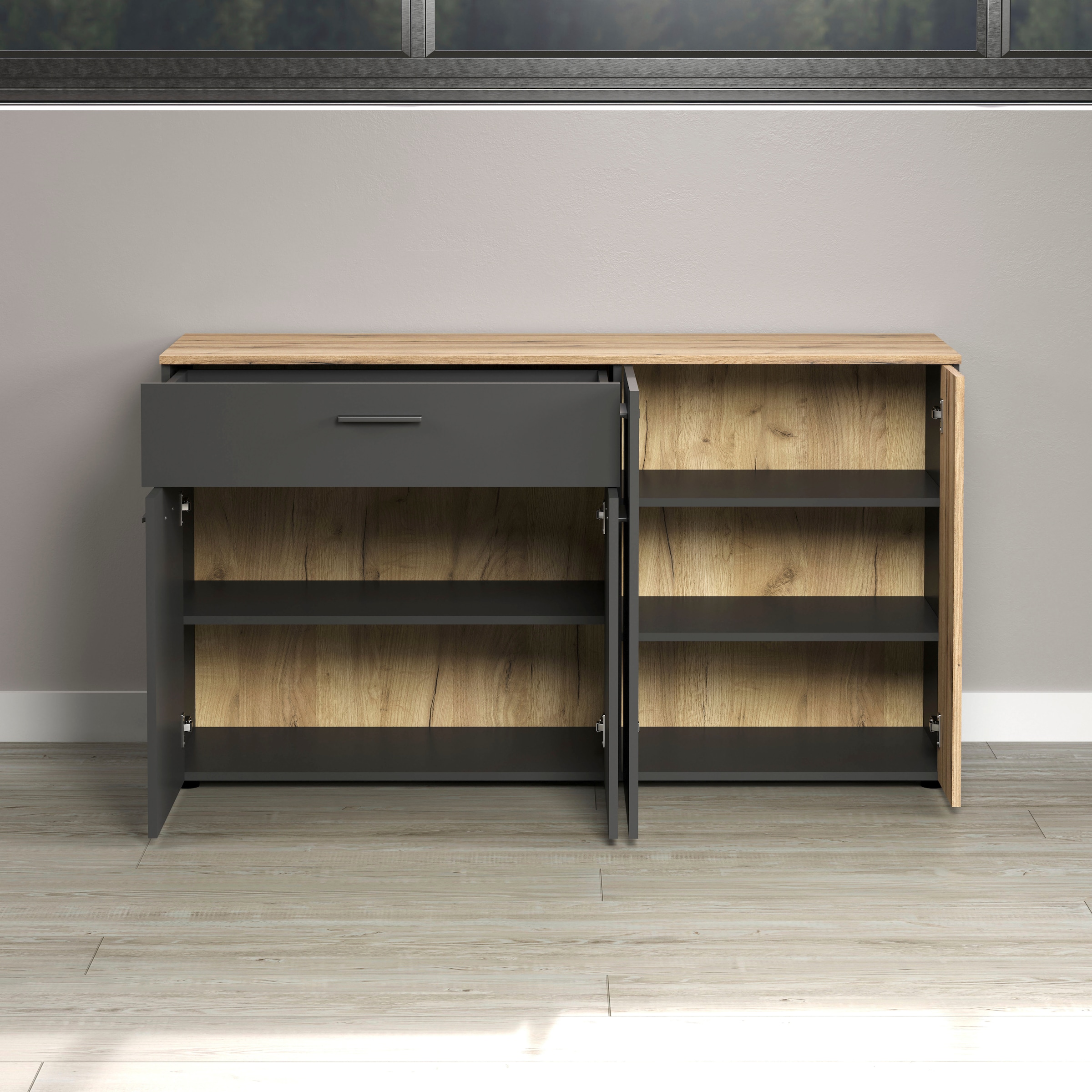 Home affaire Buffet »Estepona« 1 cuis tlg. commode, aspect panneau acoustique ; largeur 150 cm