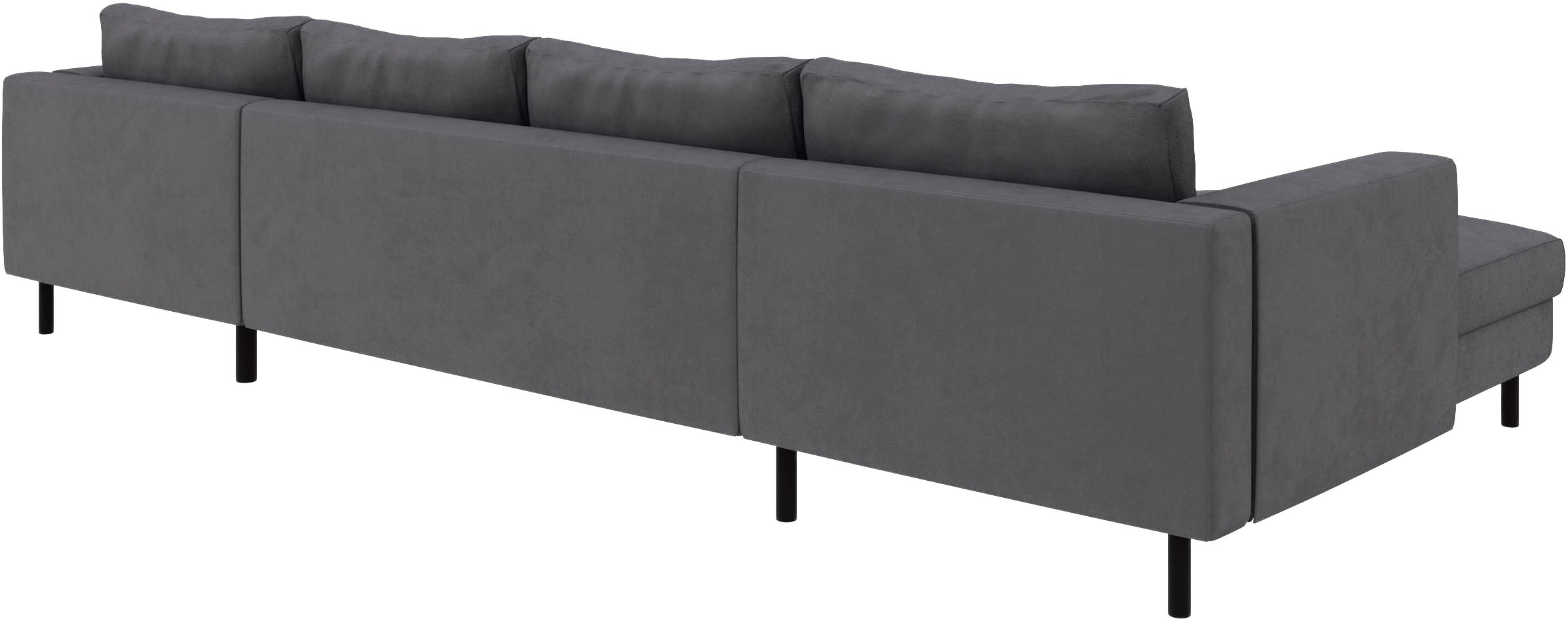 TRENDMANUFAKTUR Wohnlandschaft »Amazing II, wahlw. mit Schlaffunktion & Bettkasten, Fuss schwarz« Sofa in U-Form, in Cord, Struktur LEO o. Struktur LINO, Breite 305 cm