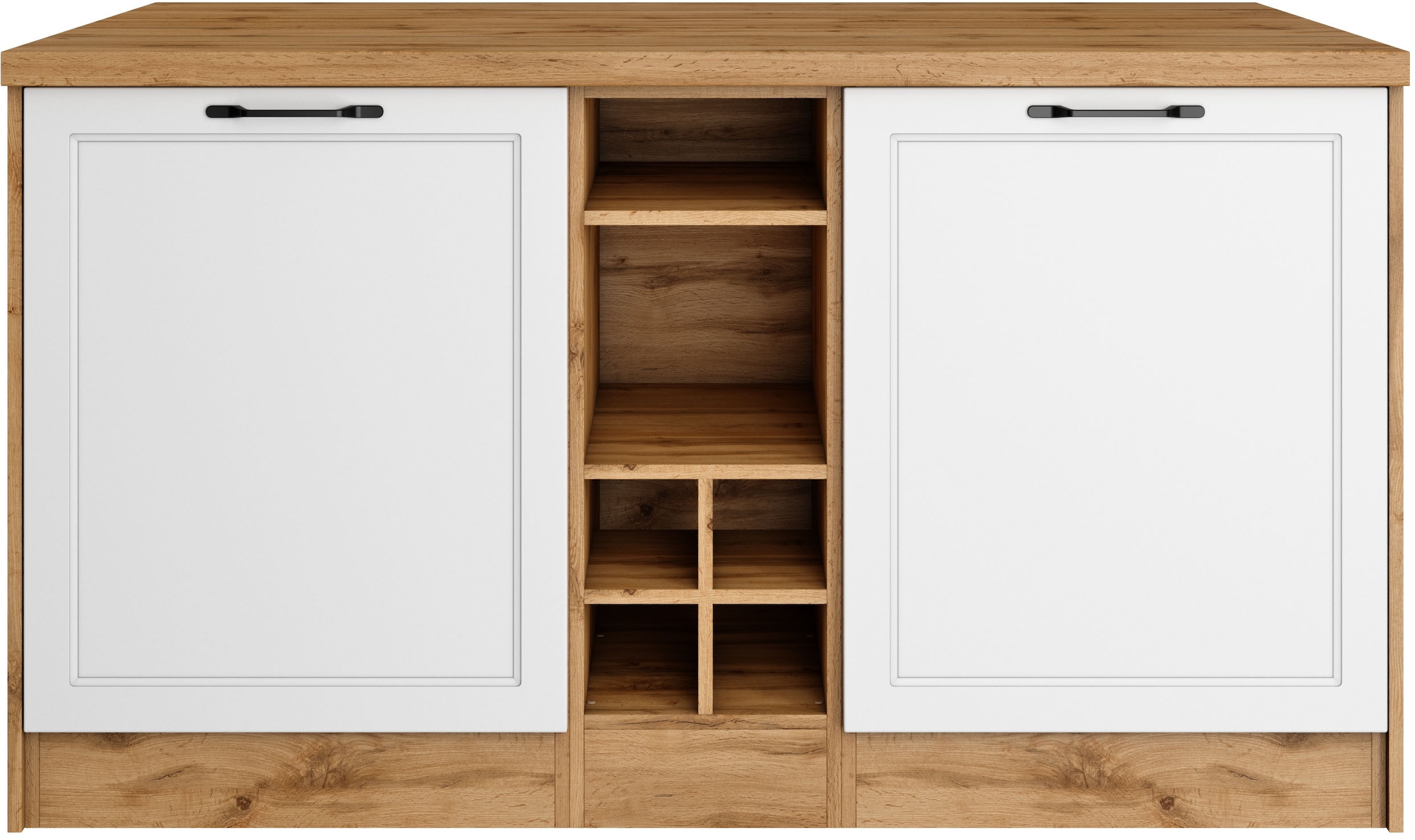 KOCHSTATION Ilot de cuisine »KS-Lana, Breite 153 cm« façades MDF, plan de travail épaisseur 38 mm