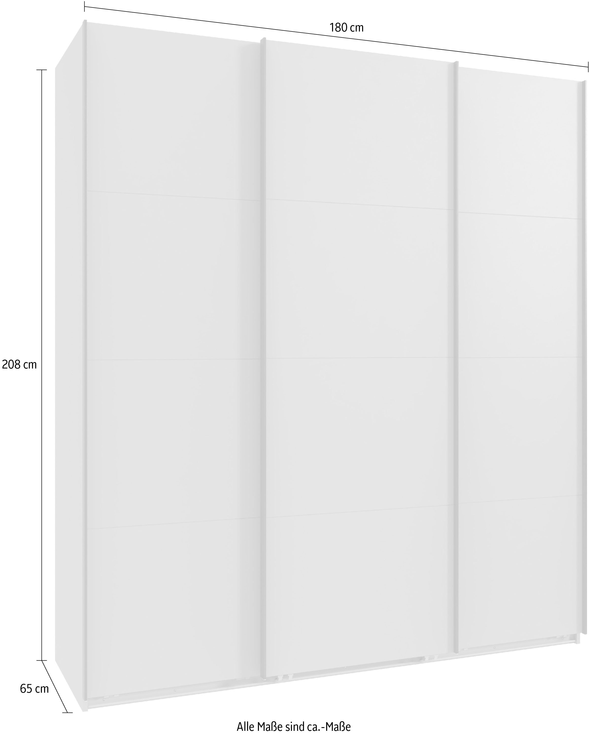 Wimex Kleiderschrank »Mugano, Made in Germany, Lieferung bis in Deine Etage und Stellort« wähle Deine Ausstattung: Basic oder Premium!,  3 Schwebetüren, grosse Grössen, mit oder ohne Spiegel, Metallgriffe