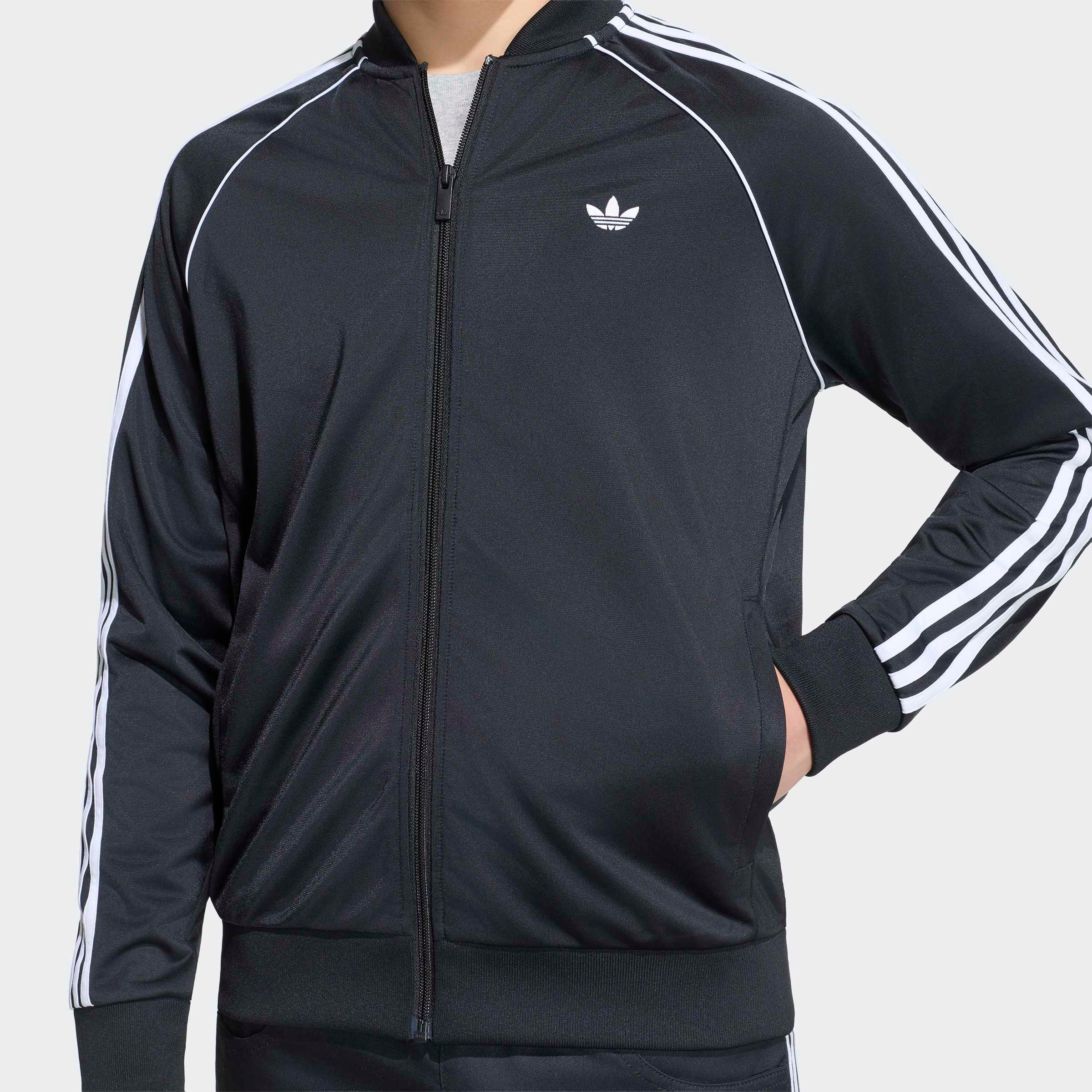 adidas Originals Veste d'entraînement »SST, LOCKER GESCHNITTEN« pour enfants, avec fermeture éclair, en polyester