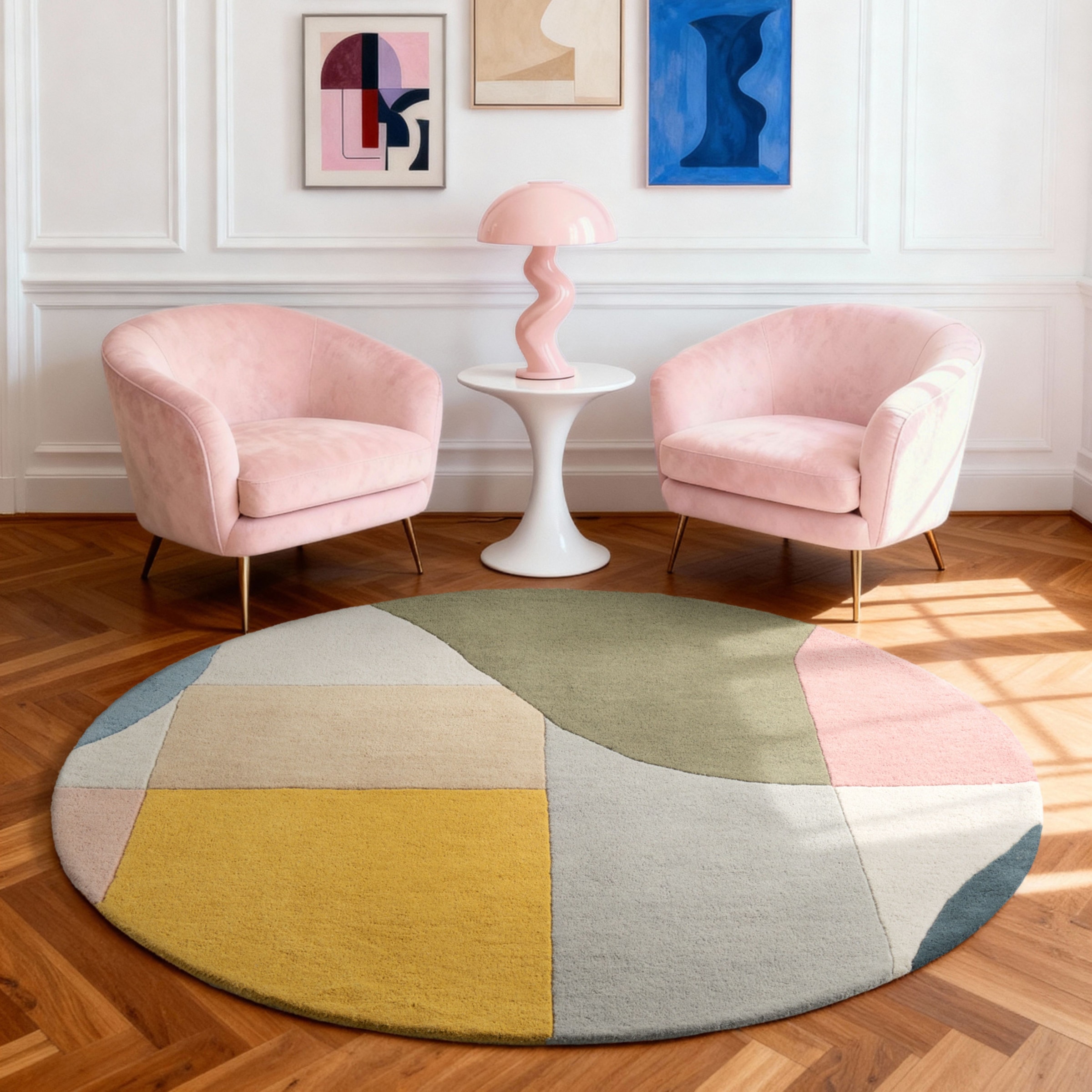 Ted Baker Wollteppich »Curzon« rund 17 mm Höhe Wolle, Naturteppich, Handgemacht, Wohnzimmer, Schlafzimmer, bunt