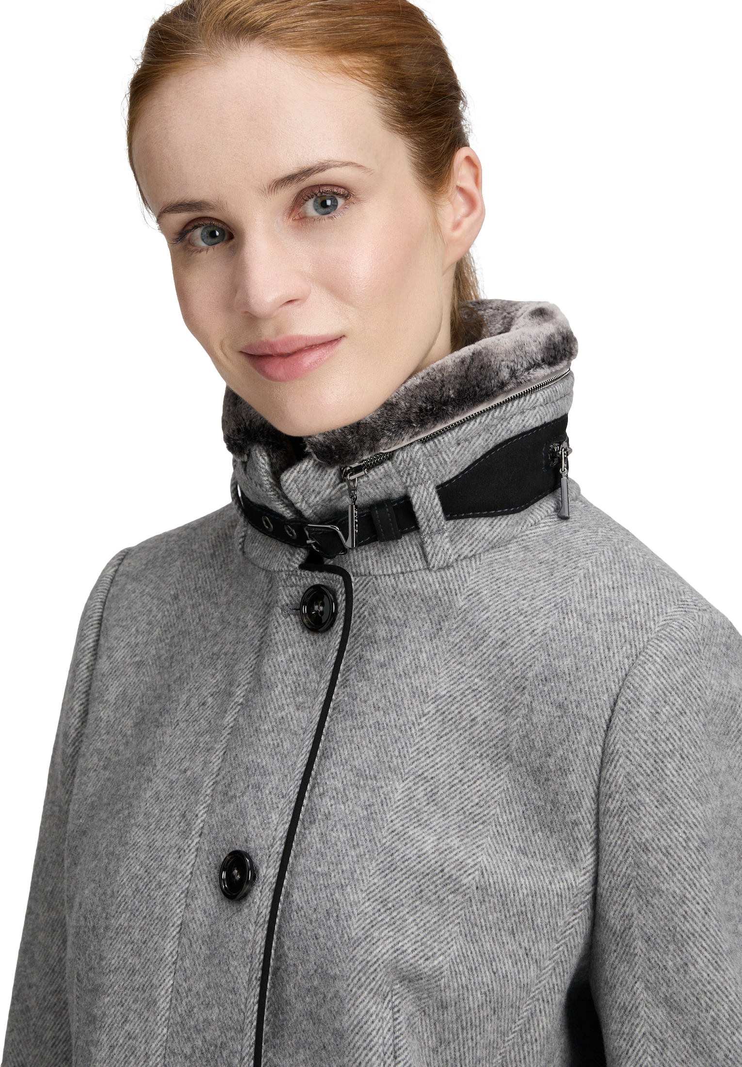 Gil Bret Manteau en laine , mit Wolle, Stehkragen und Knopfleiste
