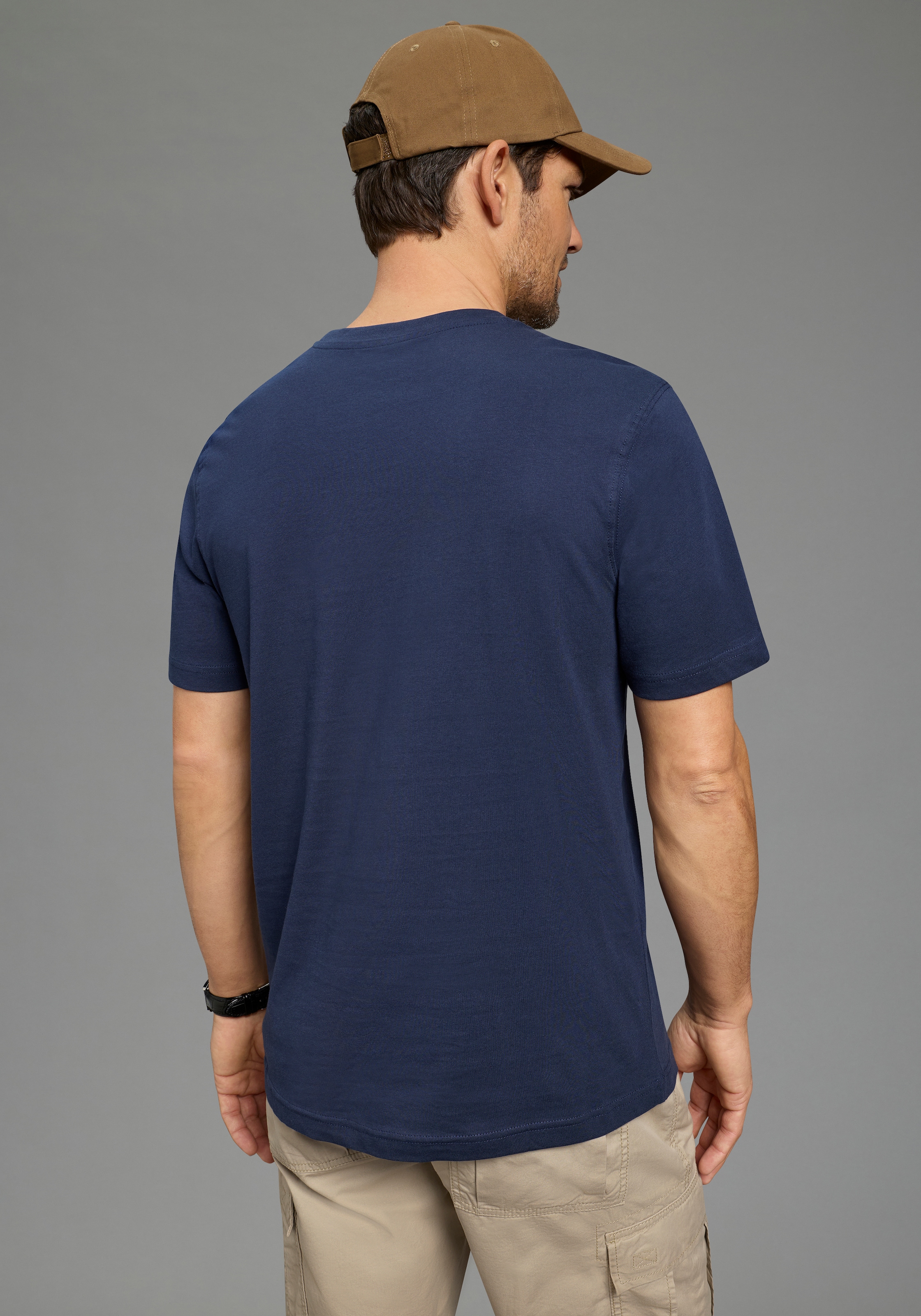 Man's World Rundhalsshirt 5er-Pack,  Kurzarm,  Regular Fit,  unifarben,  Rundhals,  aus Baumwolle
