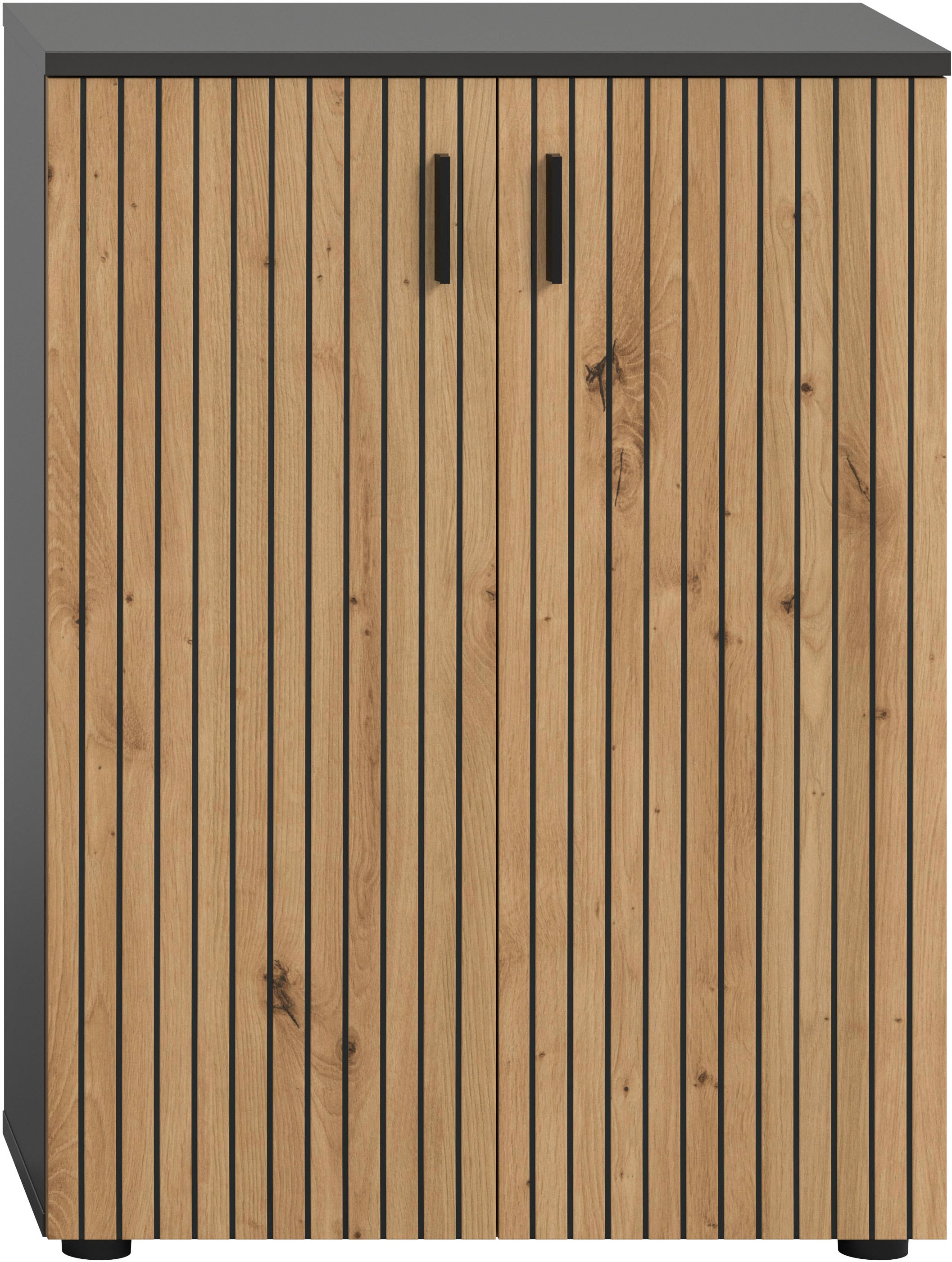 welltime Armoire de rangement »MANI, Höhe: 81 cm, Paneeloptik, 2 Türen, 3 Fächer« 1 cuis tlg. Badezimmerschrank, Badschrank, Bad, Badezimmer