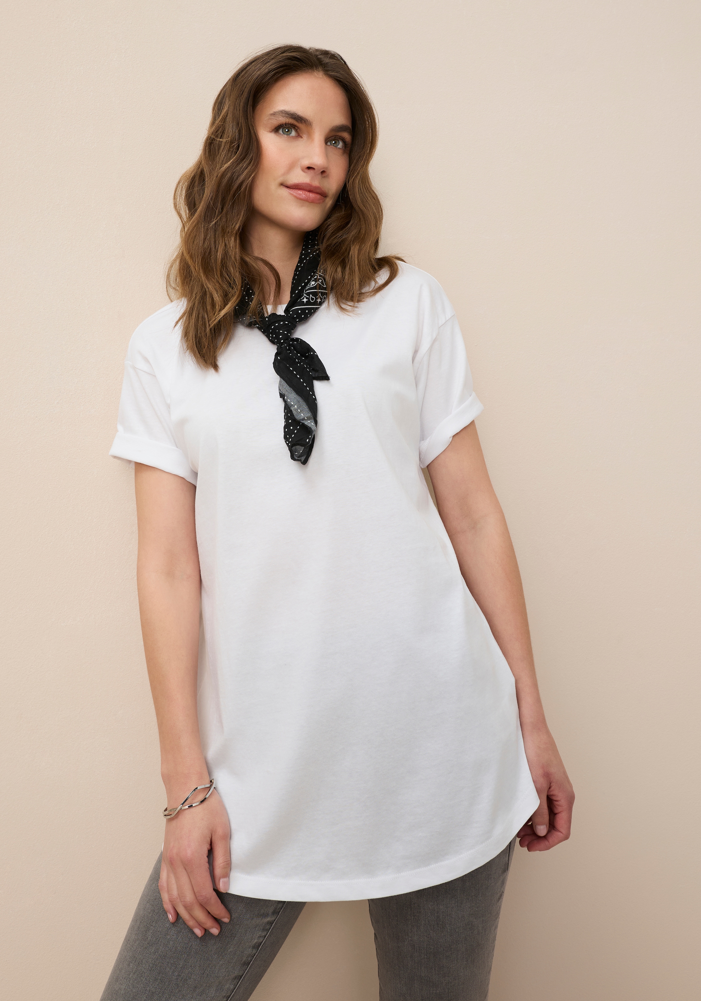 Tamaris Oversize-Shirt in Longform mit abgerundetem Saum