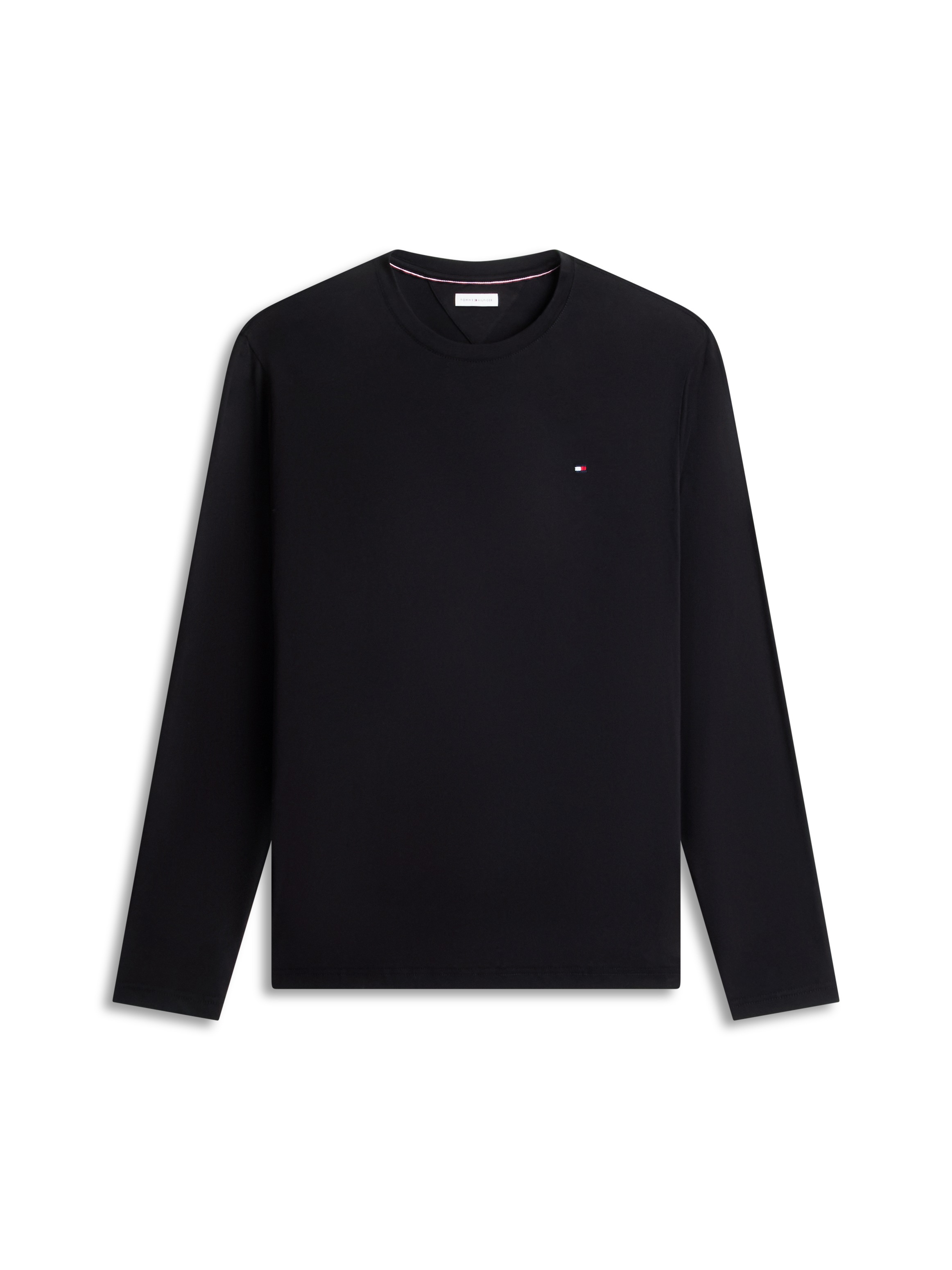 Tommy Hilfiger Big & Tall T-shirt à manches longues »BT-STRETCH SLIM FIT TEE-B mit Rundhals und Logo« uni, décontracté, coupe slim, mélange coton, col rond, grandes tailles
