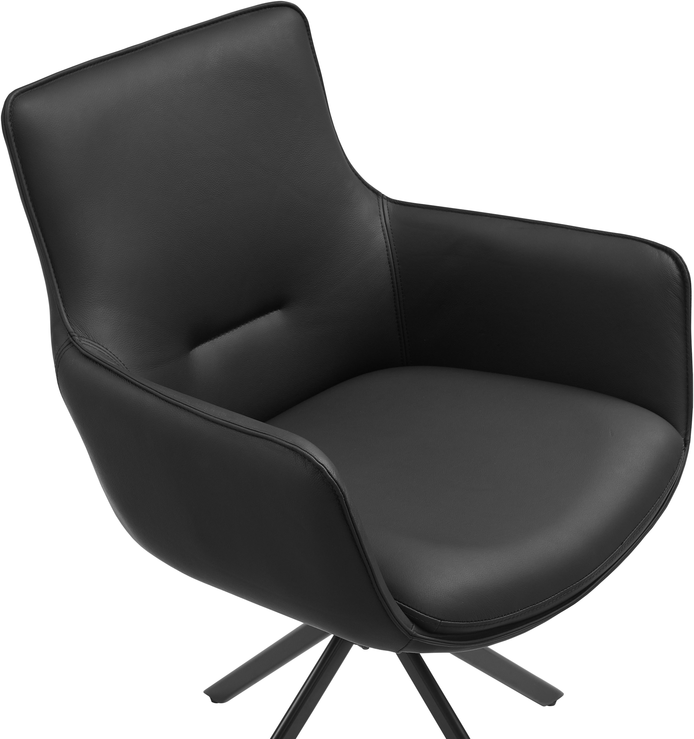 GOODproduct Chaise pivotante (Ensemble) 2 cuisRevêtement en cuir naturel, cadre en fer pivotant à 360°