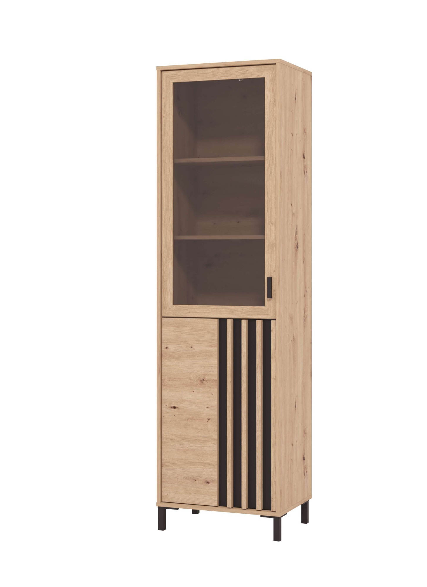 Home affaire Vitrine »LAVAL Vitrinenschrank, Glasschrank, Standvitrine, Highboard/Sideboard« Türen, 4 Einlegeböden, 5 Fächer, Gesamtmasse (B/T/H): 54,5/40/192,5 cm
