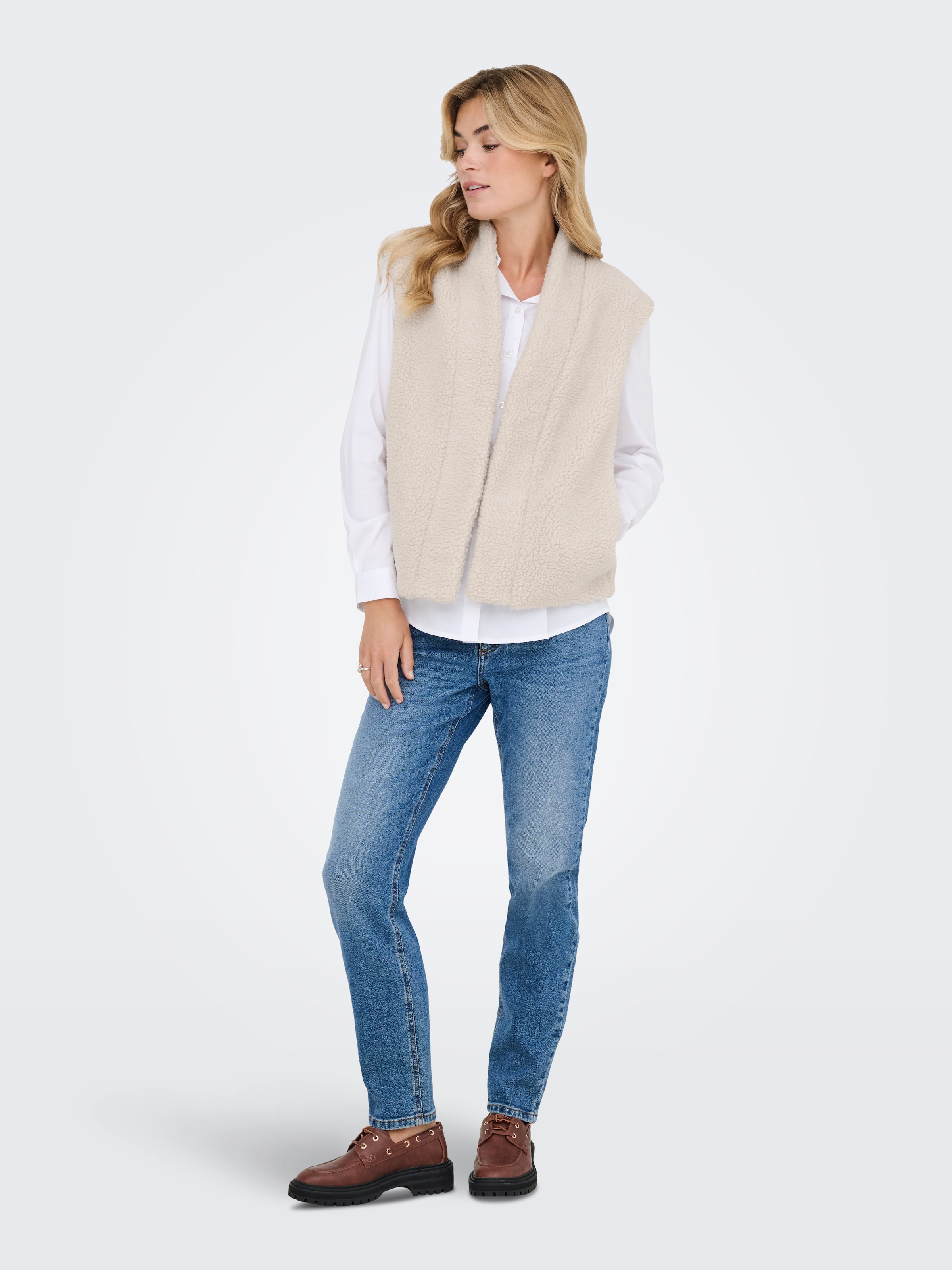 JDY Gilet en imitation fourrure »JDYBIRDY LIFE TEDDY OPEN VEST OTW NOOS«