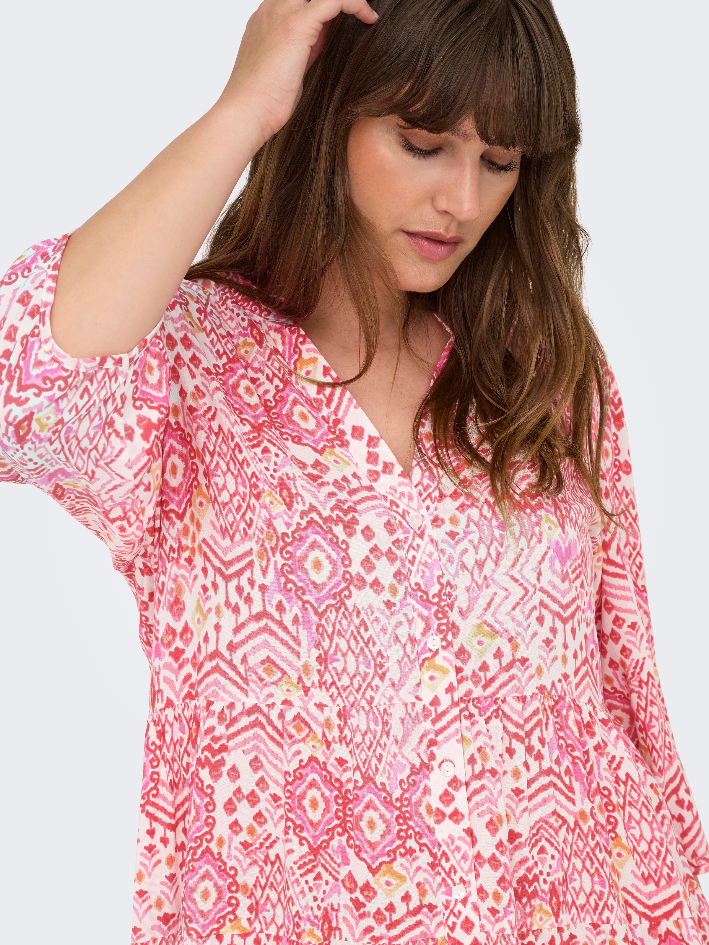 ONLY CARMAKOMA Tunikakleid »CARMILANA 3/4 DRESS WVN NOOS« Sommerkleid