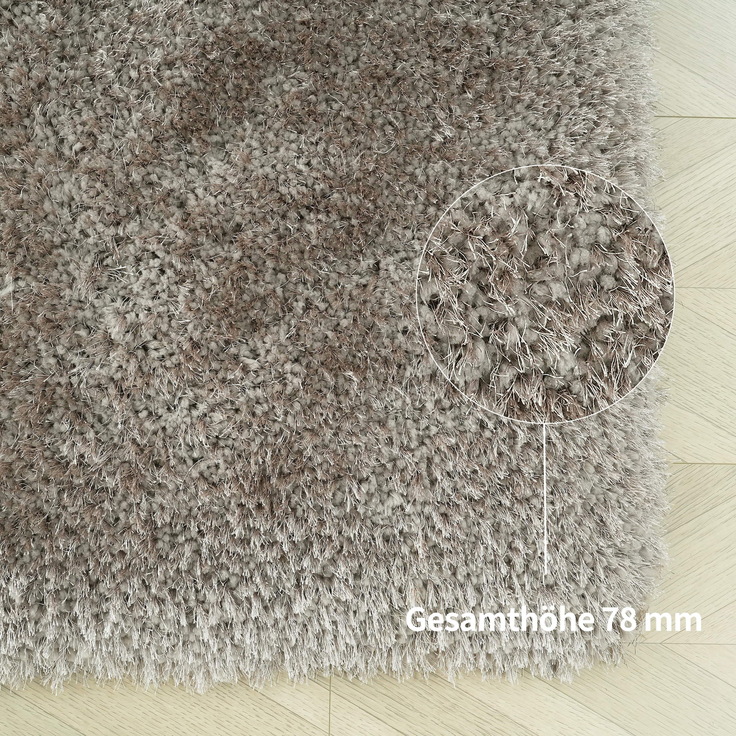 GOODproduct Hochflor-Teppich »Micro exclusiv Teppich, sehr hoher Flor, weich durch Mikrofaser« rechteckig 78 mm Höhe sehr weich, flauschig, uni, Wohnzimmer, Schlafzimmer