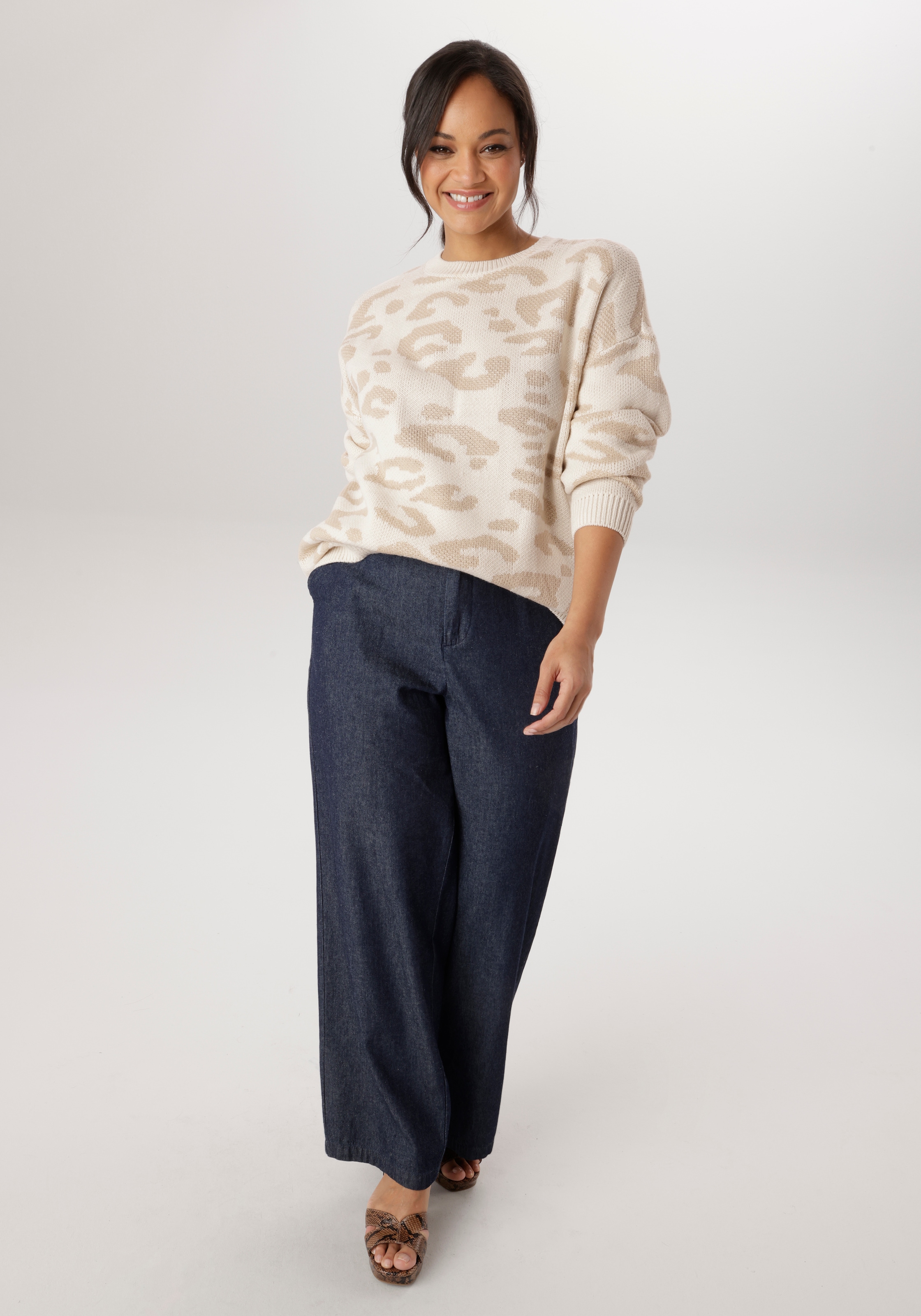 Aniston PLUS Strickpullover im Animal Dessin - NEUE KOLLEKTION