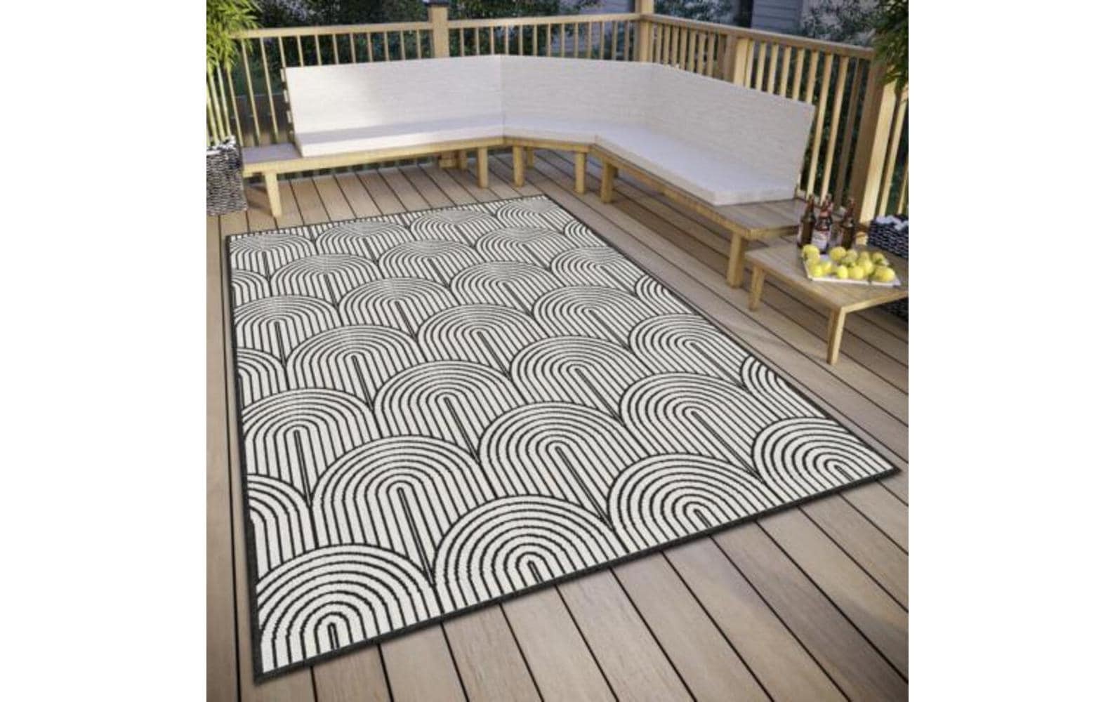 HANSE Home Tapis »Pangli, Wendeteppich« Rectangulaire 5 mm Höhe In-& Outdoor, Teppich, Wetterfest, Balkon, Garten, Wohnzimmer, Modern