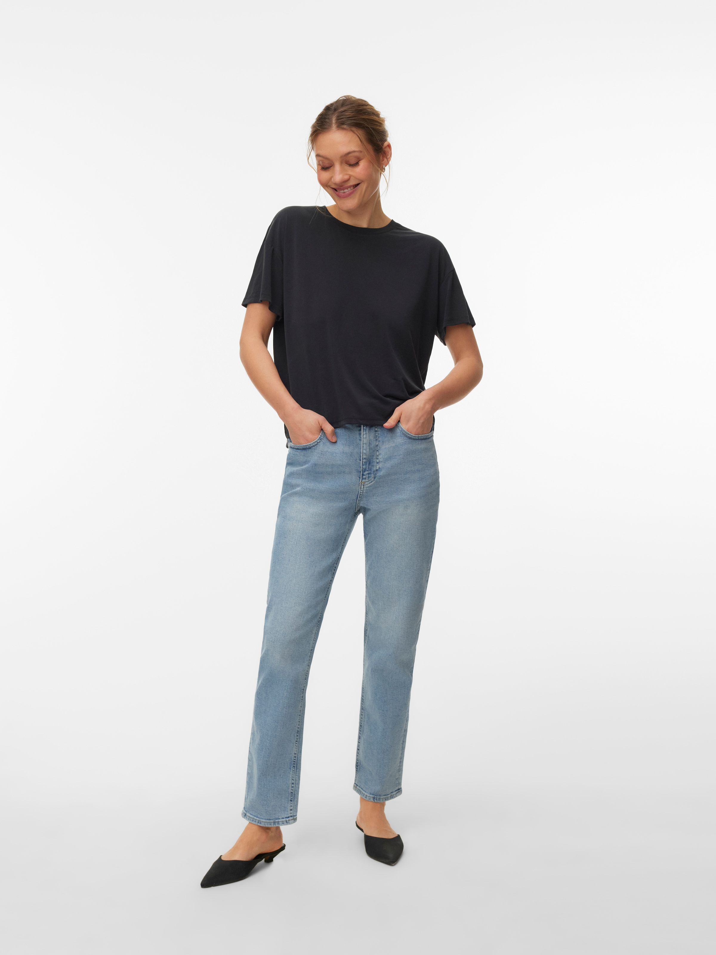 Vero Moda T-shirt à manches courtes »VMFILLI 2/4 TEE JRS NOOS« mélange de matières, coupe décontractée